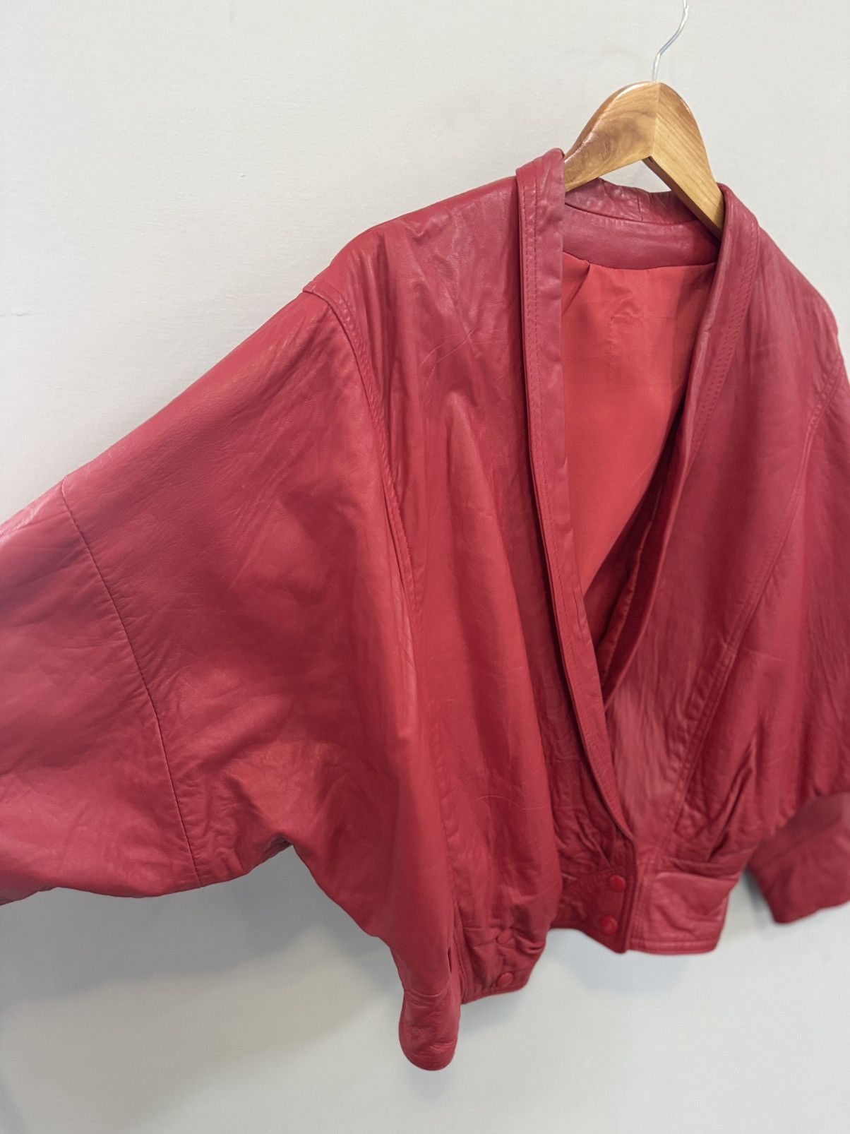 Vintage RED LEATHER JACKET RARE STREETWEAR Size US S / EU 44-46 / 1 - 12 Thumbnail