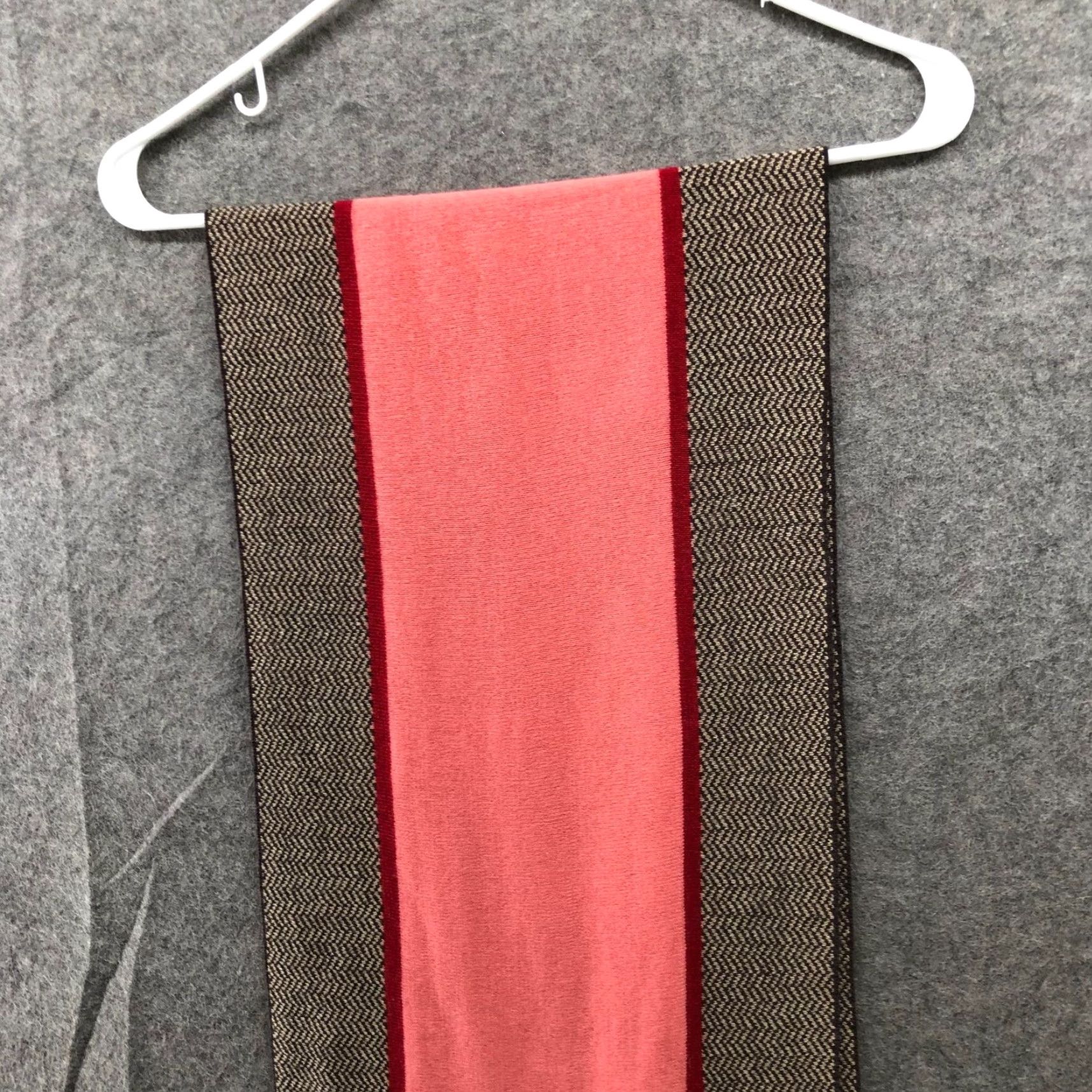 Gap Gap Vintage Merino Wool Rectangle Scarf Womens Pink Brown Herringbone Winter Size ONE SIZE - 3 Thumbnail