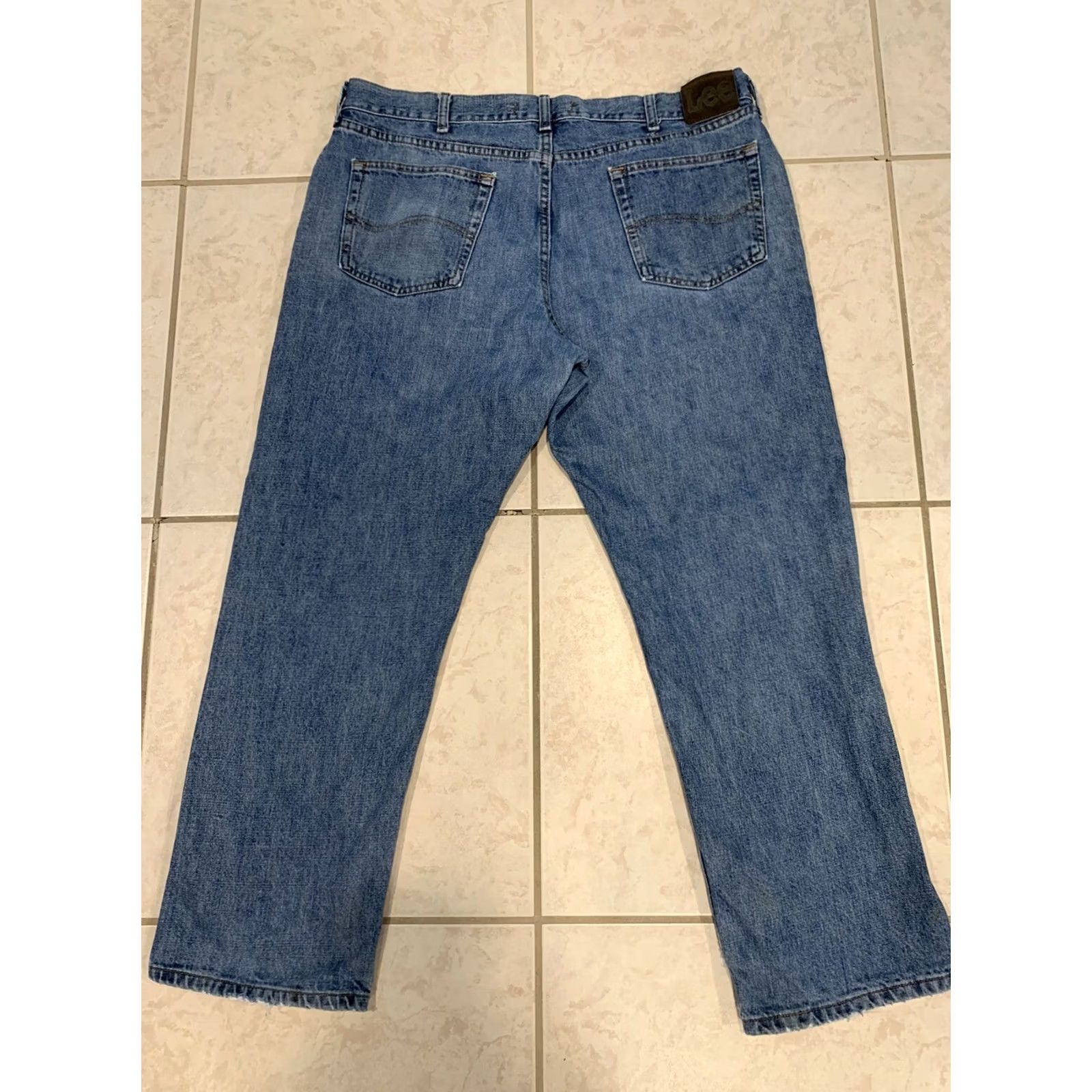 Lee Lee Regular Jeans Blue Denim 40x30 Mens Medium Wash Straight Fit 5-Pocket Denim Comfort Modern Classic 2008976 Size US 40 / EU 56 - 4 Thumbnail
