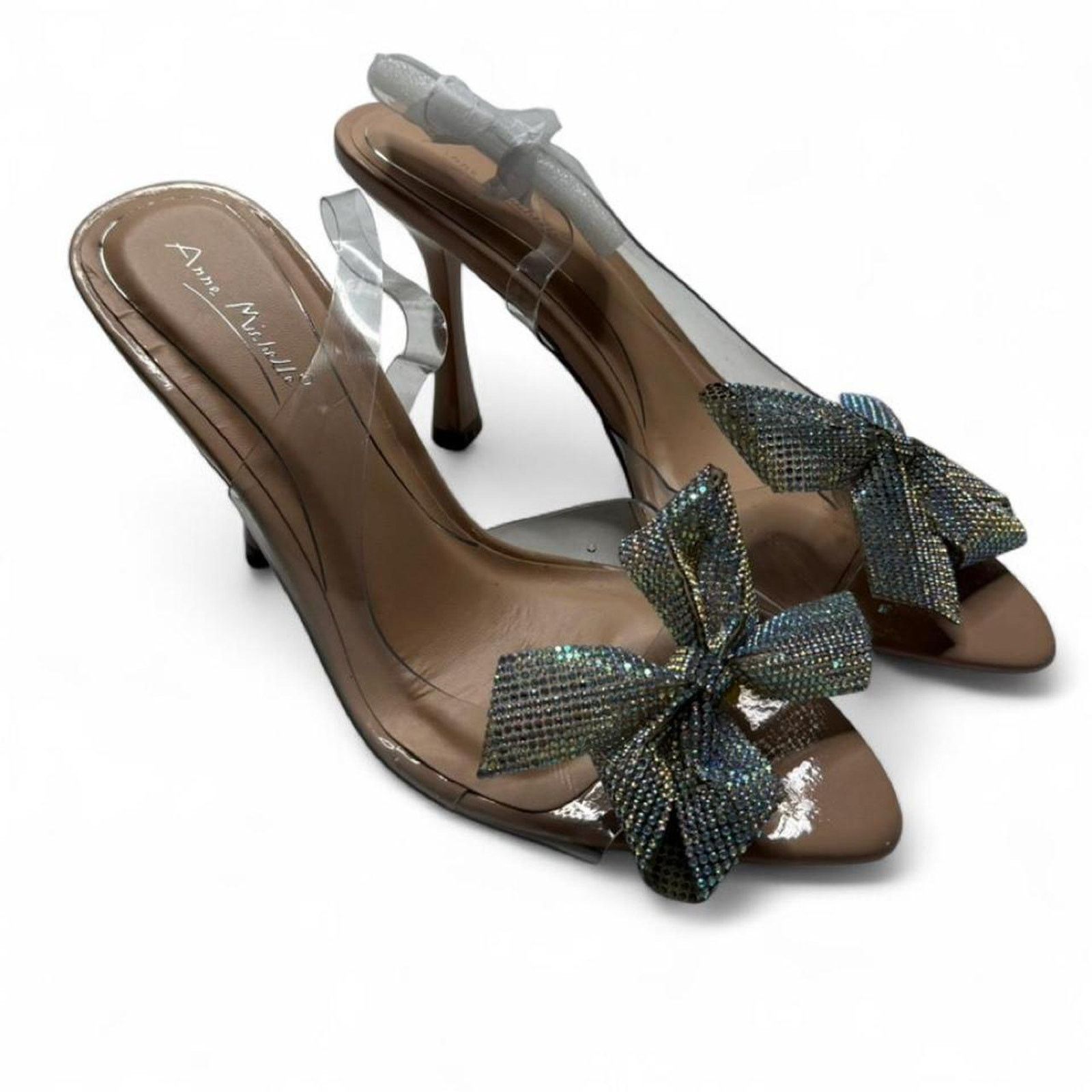 Other Anne Michelle clear heels with cute iridescent bows size 6.5 Size US 6.5 / IT 36.5 - 1 Thumbnail