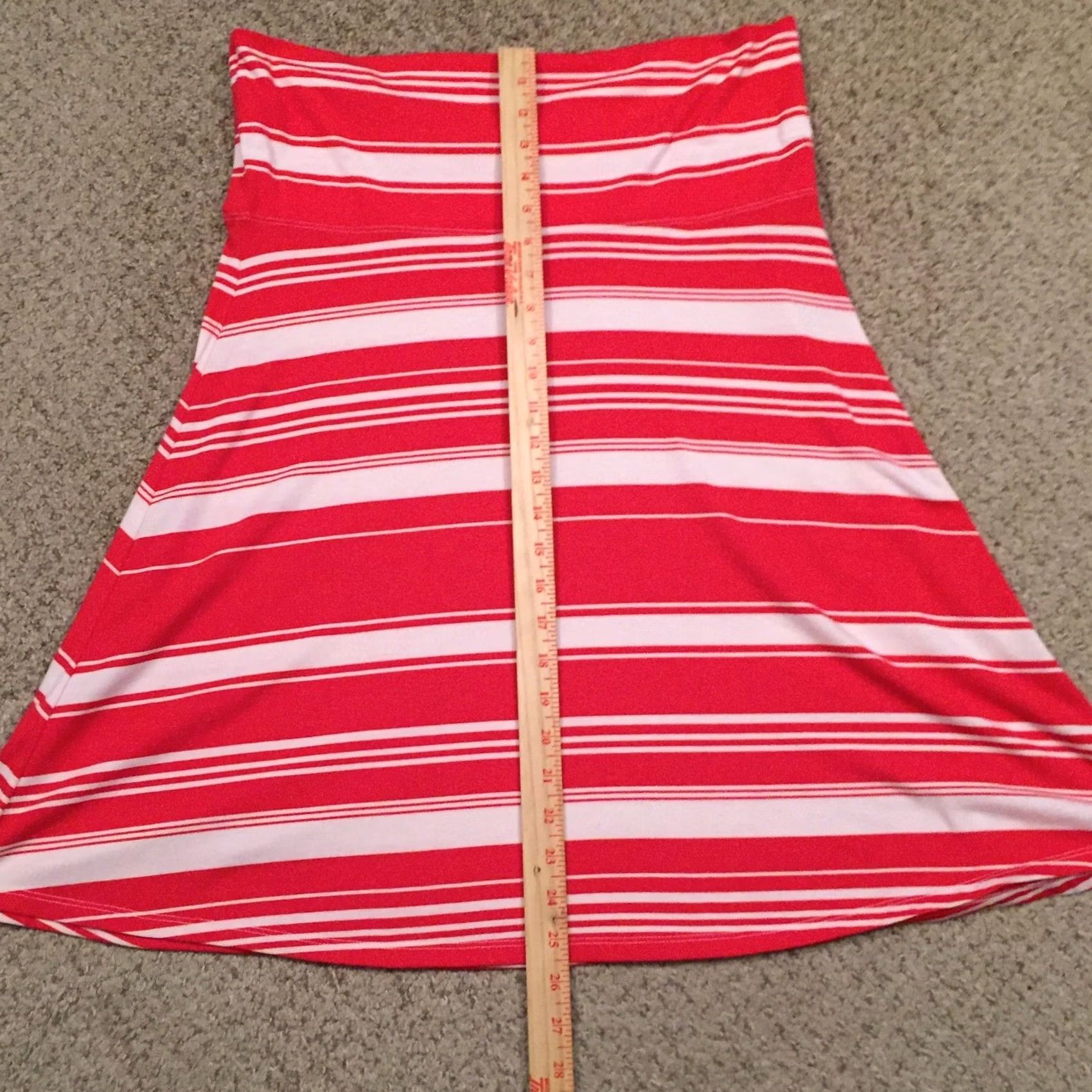 Old Navy Old Navy Red Striped Knee Length Pull On Large Skirt Size 36" / US 14 / IT 50 - 4 Thumbnail
