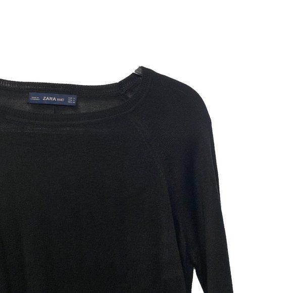Zara Zara Knit Black Lightweight Sweater Size S / US 4 / IT 40 - 3 Thumbnail