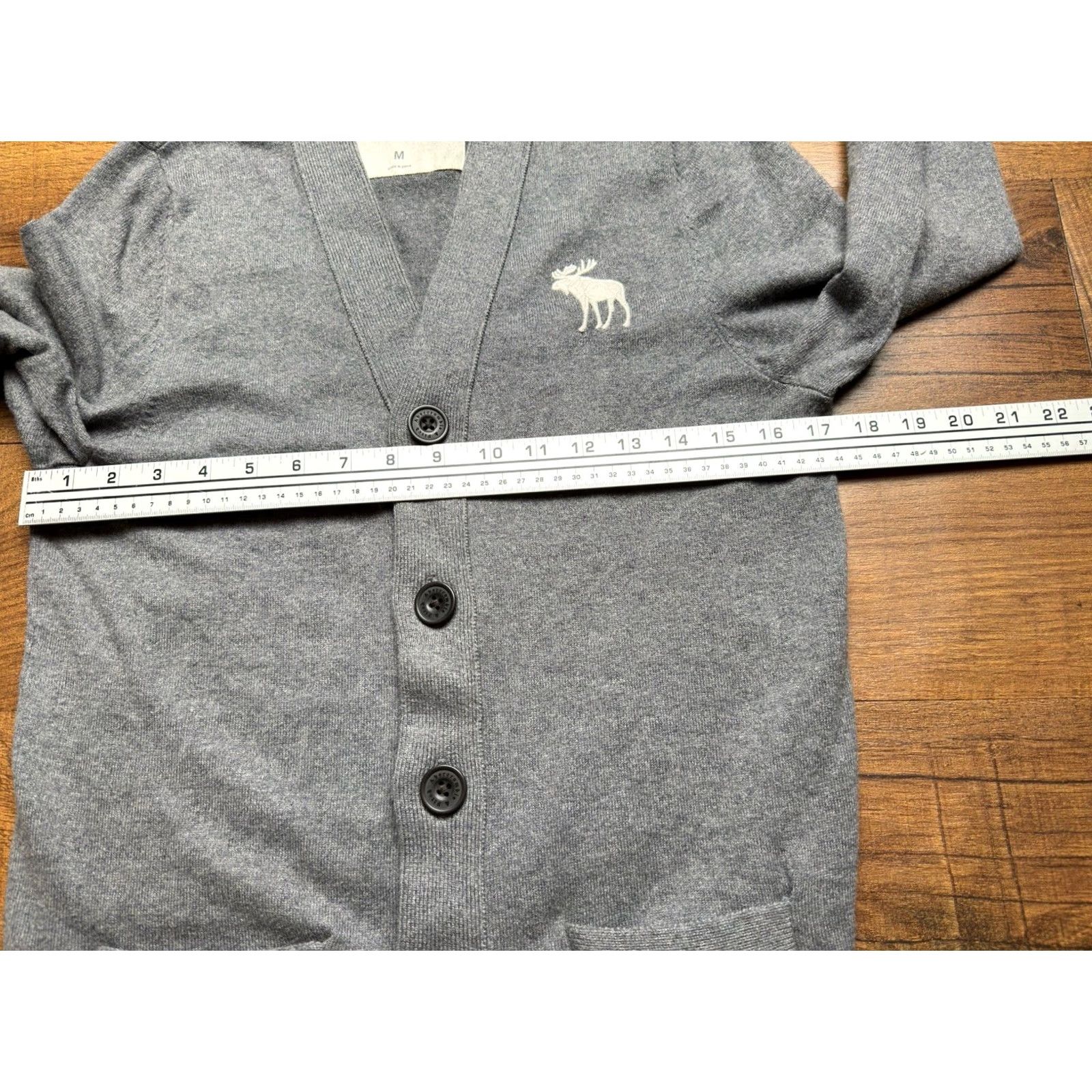 Abercrombie & Fitch VTG Abercrombie & Fitch Men’s Gray Letterman Cardigan Sweater M Y2K Size US M / EU 48-50 / 2 - 7 Thumbnail
