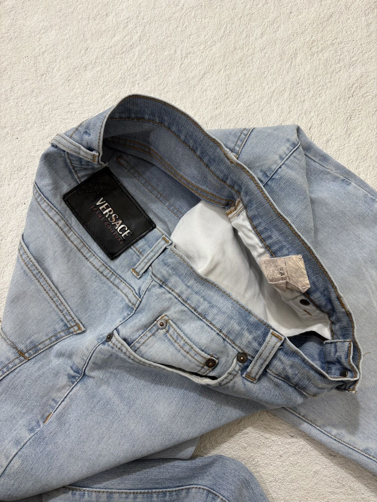 Versace Jeans Couture 2000s Versace distressed Luxury Wash Denim Size US 31 - 7 Thumbnail