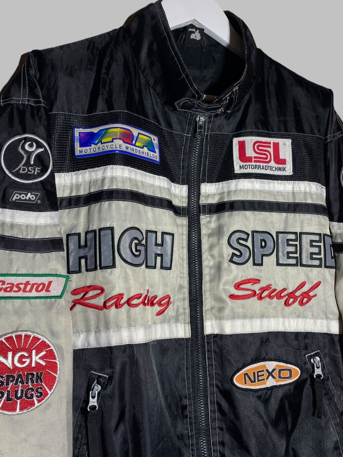 Vintage 🔥 00s EXCLUSIVE HIGH SPEED RACING JACKET STREETWEAR FLEX 🔥 Size US L / EU 52-54 / 3 - 4 Thumbnail