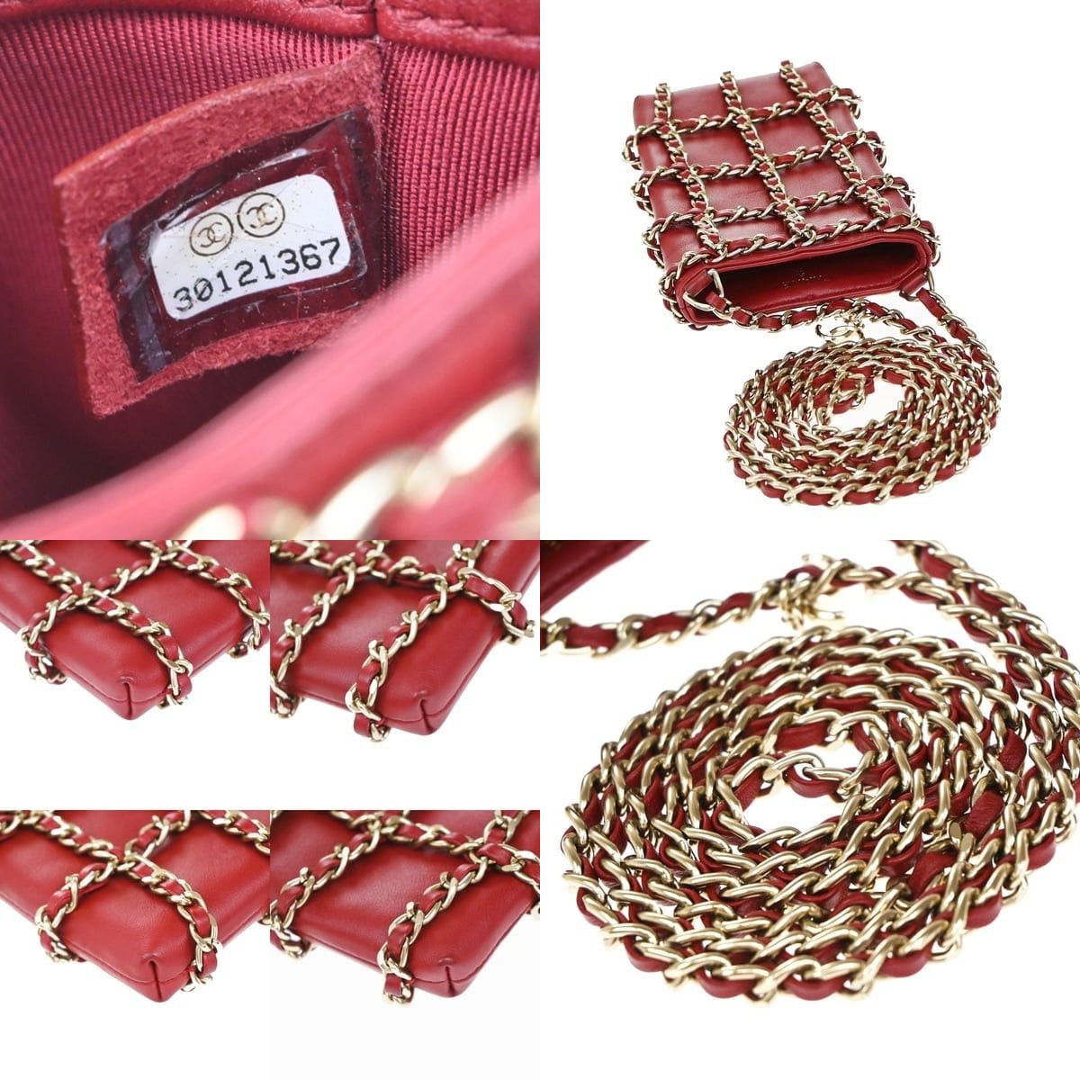 Chanel Chanel Lambskin Tech Me Out With Chain Clutch Red Size ONE SIZE - 4 Thumbnail