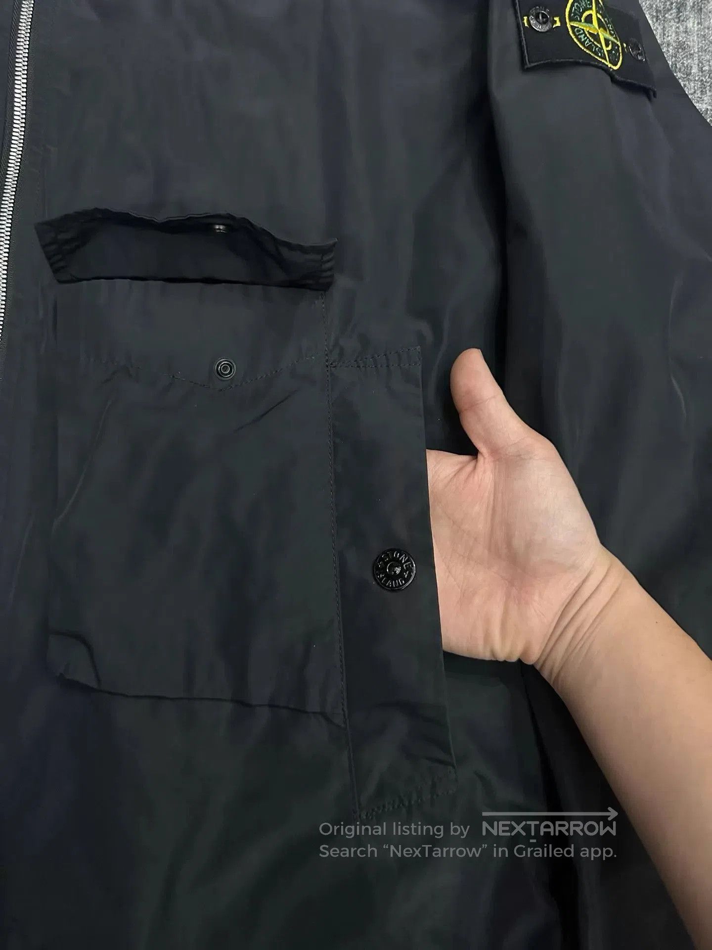 Stone Island Black Hooded Light Jacket with Zip and Pockets. Size US XXL / EU 58 / 5 - 5 Thumbnail
