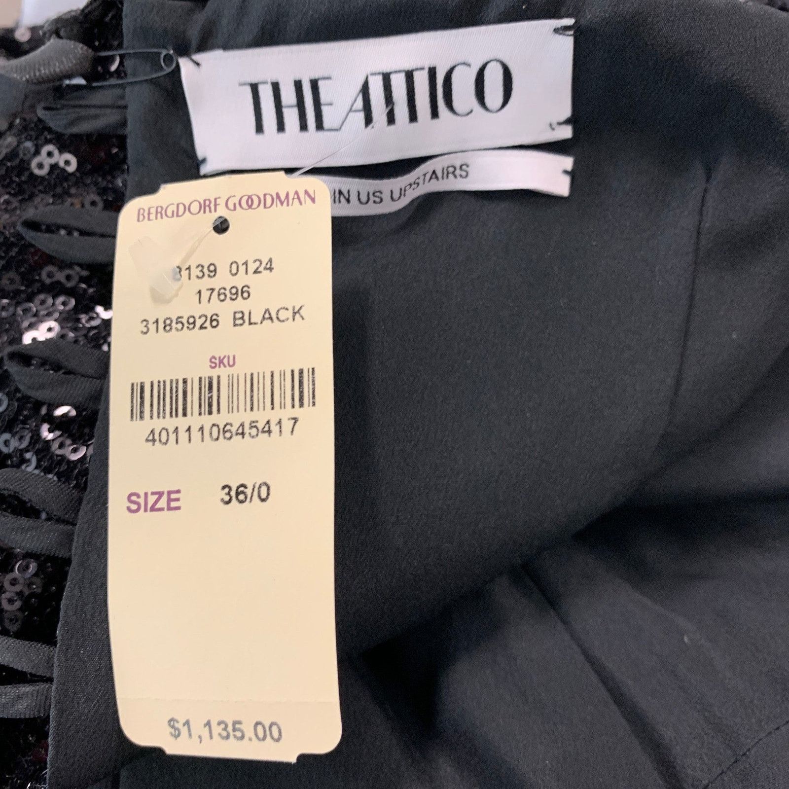 The Attico ATTICO Size 0 Black Polyester Sequined Mini Dress Size XS / US 0-2 / IT 36-38 - 4 Thumbnail