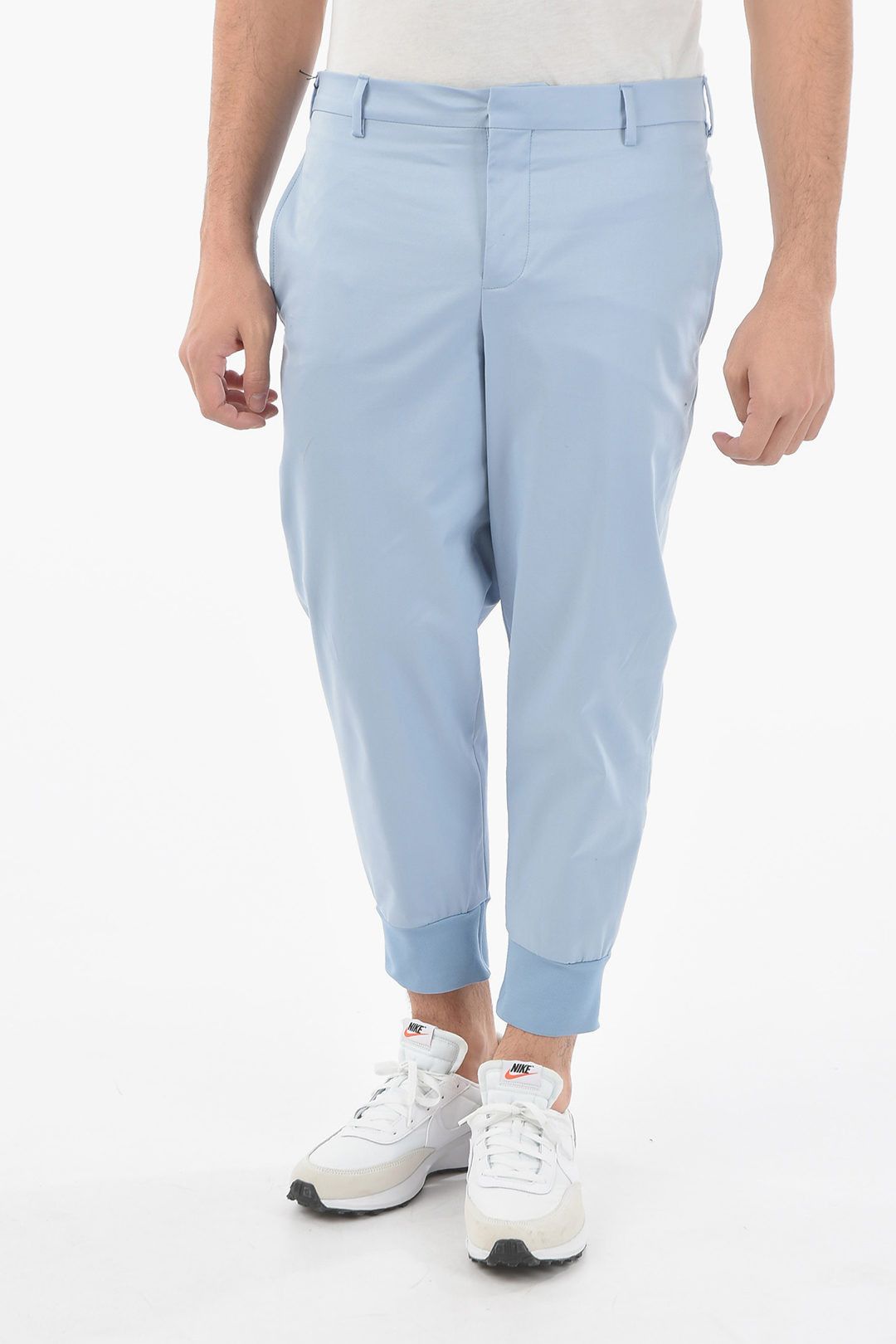 image of Neil Barrett Og1Mm1223 Slim Low Pant In Light Blue, Men's (Size 28)
