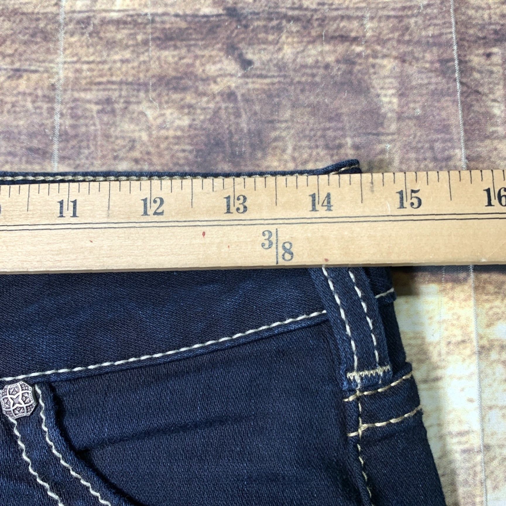 Vintage Silver Suki Women's Super Stretch High Capri Jeans 29x24 Dark Blue Denim Size 29" - 5 Thumbnail