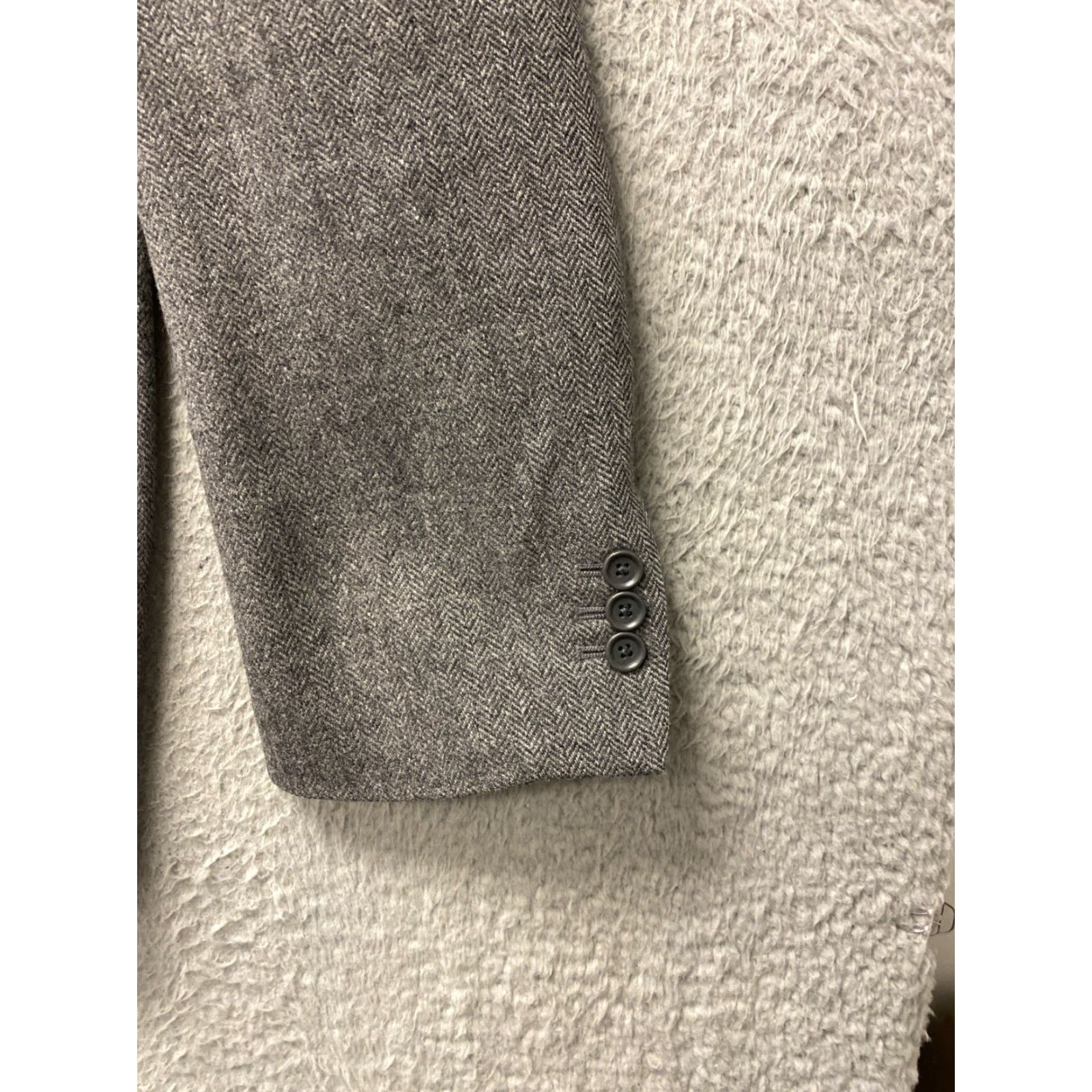 Muji MUJI Jacket Mens XL Gray Herringbone Two Button Sport Coat Light Size US XL / EU 56 / 4 - 2 Thumbnail