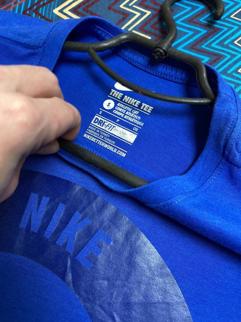 Nike × Vintage 90s VIntage Nike Y2k Big Logo Navy Tshirt Size US S / EU 44-46 / 1 - 2 Thumbnail