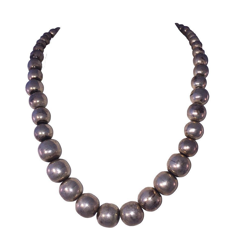 Handmade Mexican Hand Made Sterling Silver Pearl Hollow Bead Necklace Size ONE SIZE - 1 Thumbnail