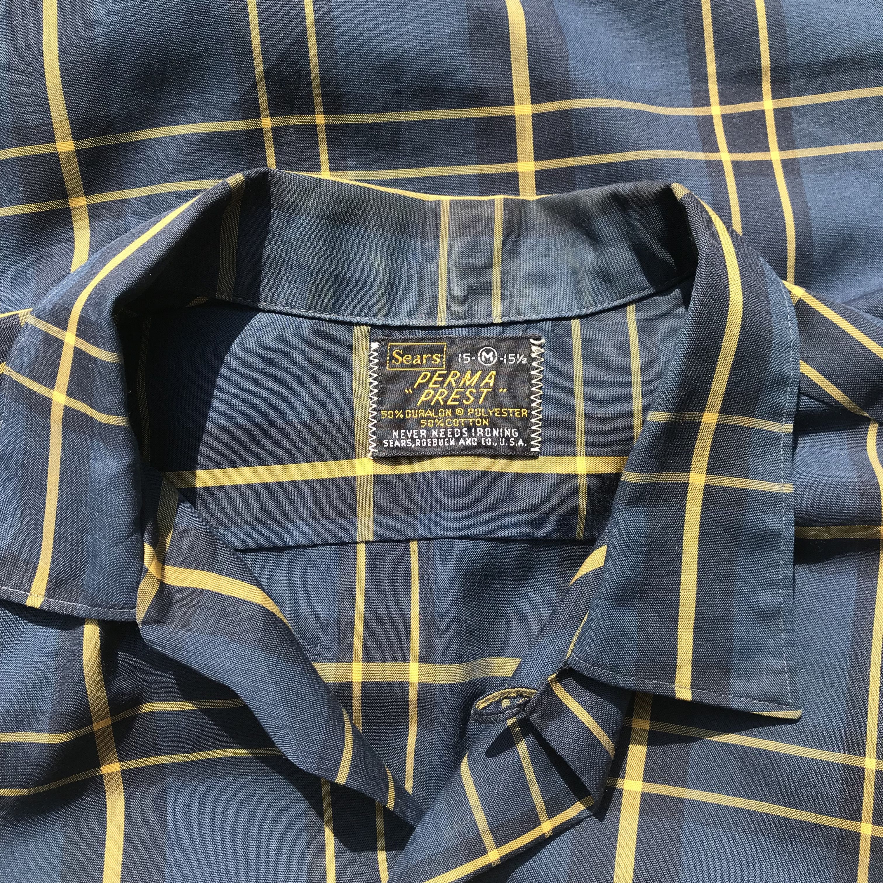 Sears × Vintage Vintage Sears Usa Perma-Prest Windowpane Shirt never need Size US M / EU 48-50 / 2 - 15 Thumbnail
