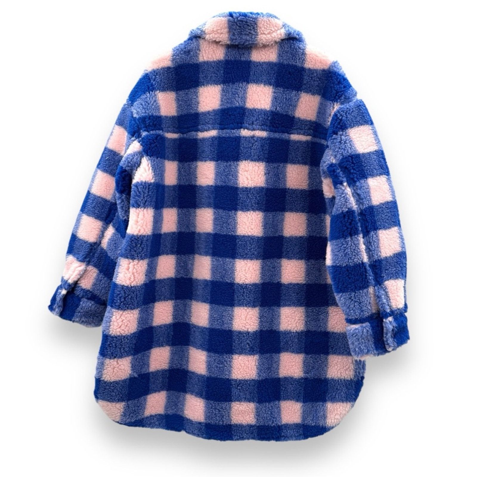 STAND STUDIO Stand Studio Sabi Oversized Blue & Pink Shacket Jacket Sz 32 Size XXS / US 00 / IT 34 - 6 Thumbnail