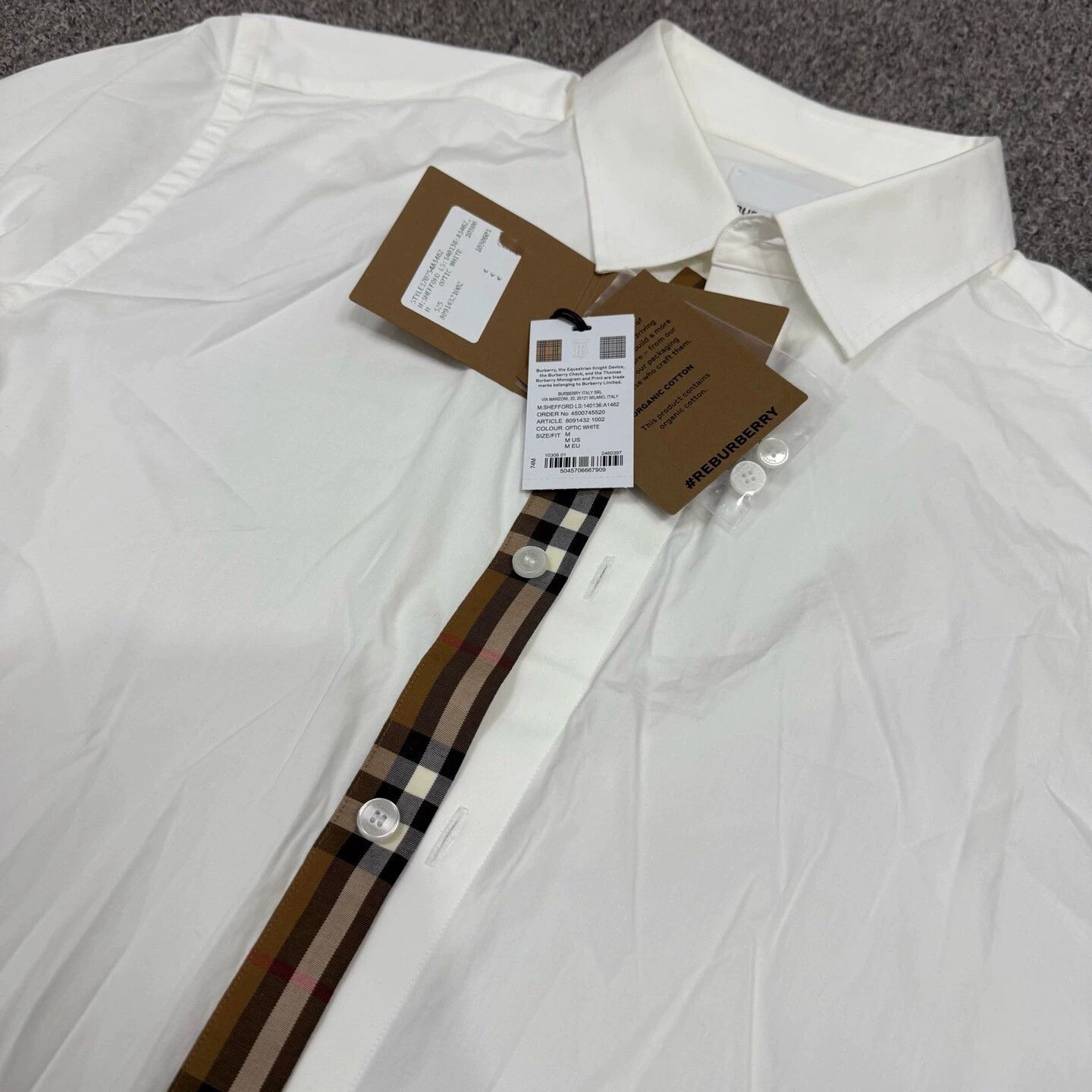 Burberry Burberry White Stripe Paneled Shirt M Size US M / EU 48-50 / 2 - 3 Thumbnail