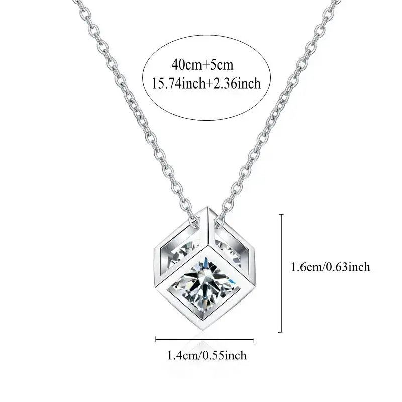 Jewelry Moissanite Rubik's Cube Necklace Size ONE SIZE - 6 Thumbnail