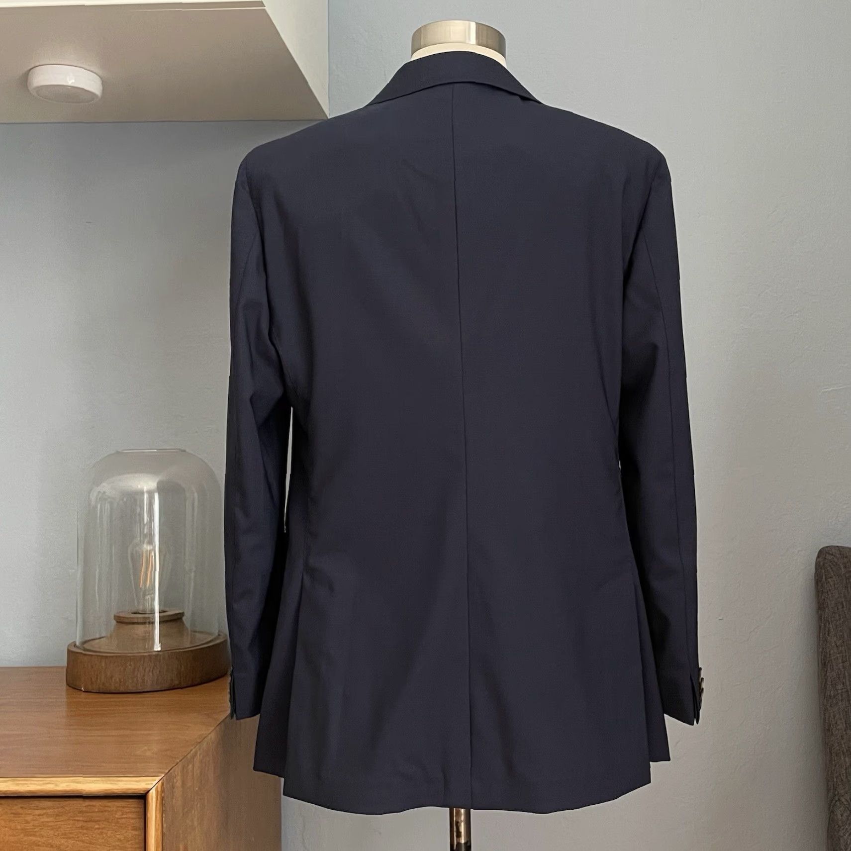 Lardini Lardini Navy Blue Two Button Wool Blazer Jacket Regular 46 Men's Notch Lapel, Single-Breasted, Italian, Classic Luxury Blazer Size 46R - 6 Thumbnail