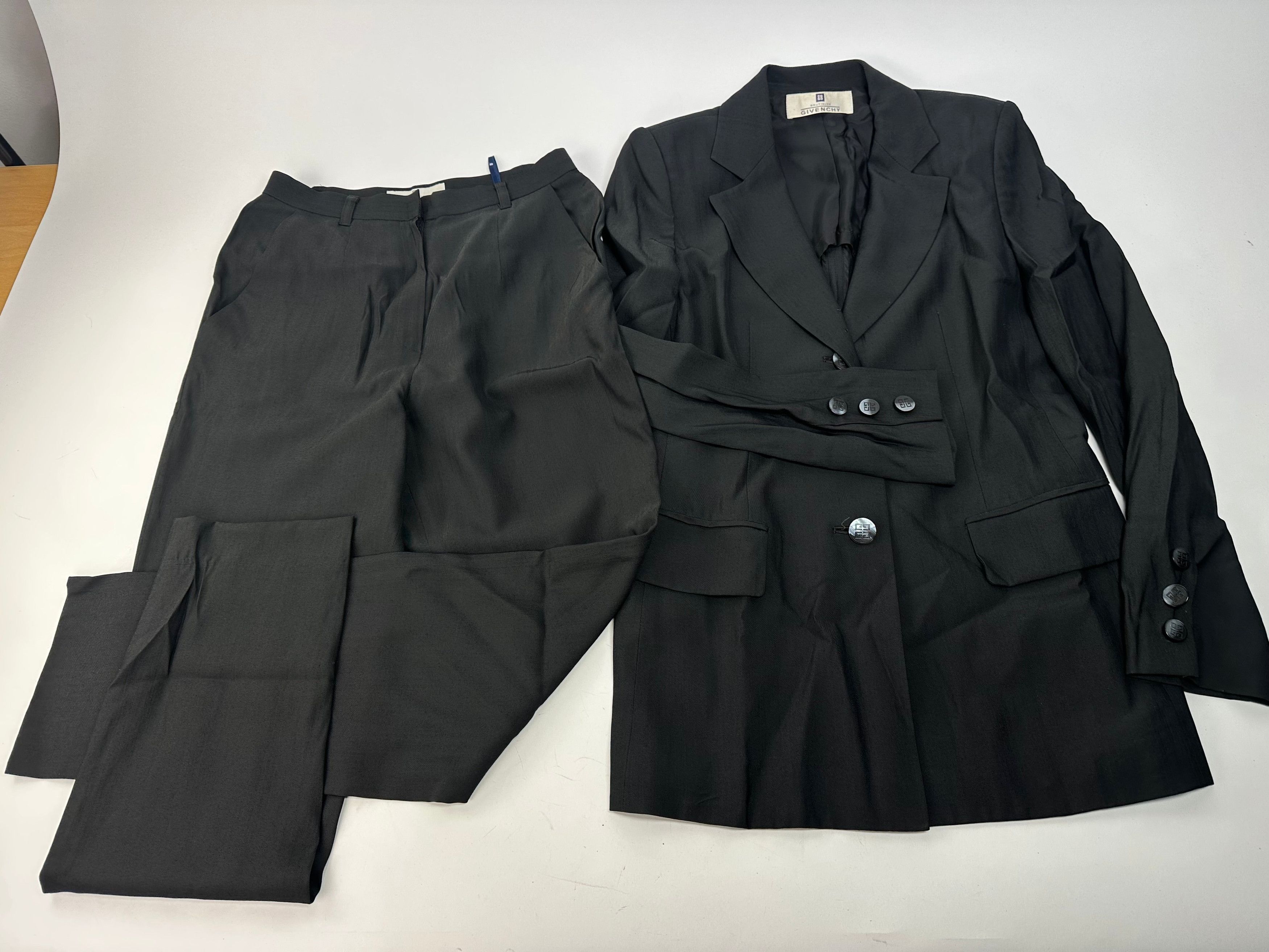 Givenchy Vintage Womens Wool Suit Black 38/M Size S / US 4 / IT 40 - 1 Thumbnail