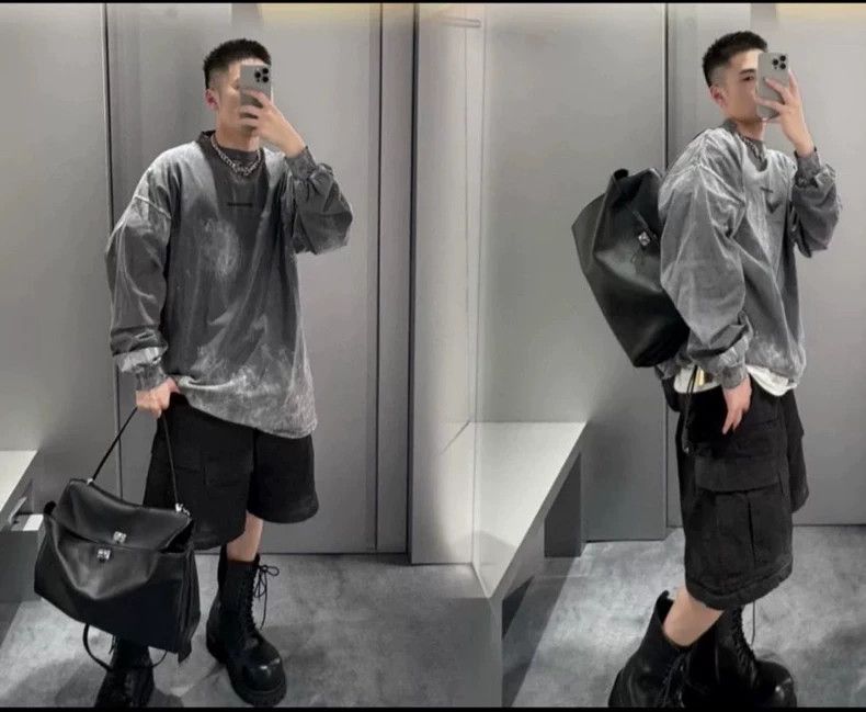 Balenciaga Balenciaga Snowflake washed cement grey embroidered monogra Size US M / EU 48-50 / 2 - 5 Thumbnail