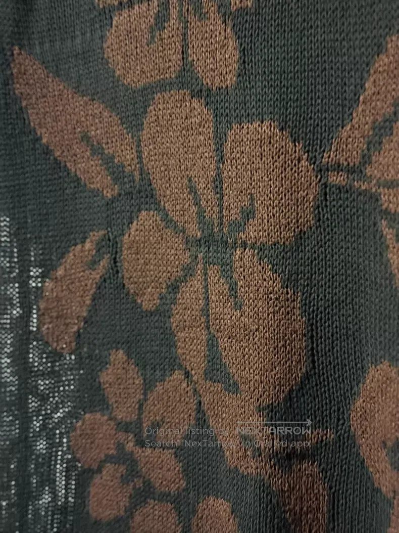 Yohji Yamamoto Yohji Yamamoto Floral short-sleeve knit sweater Size US L / EU 52-54 / 3 - 6 Thumbnail