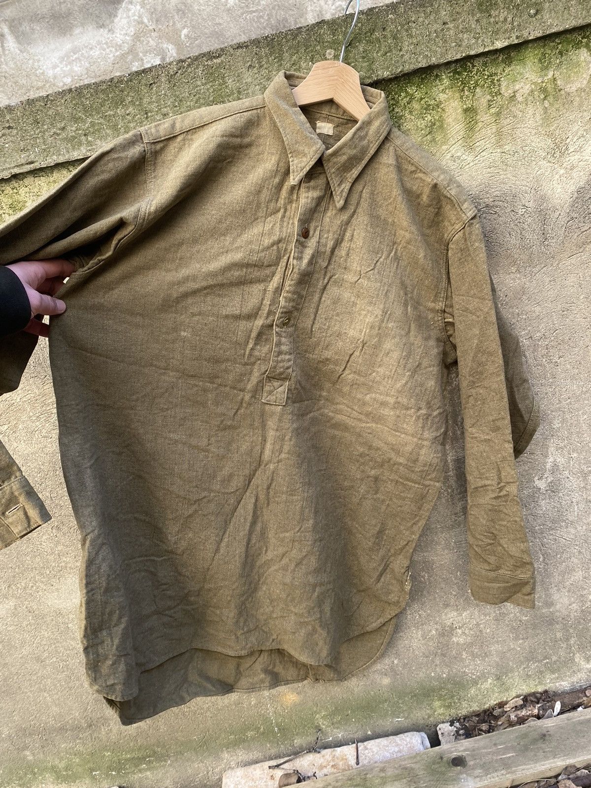 Vintage Vintage 40s British Army Issue Shirt Size US XL / EU 56 / 4 - 8 Thumbnail