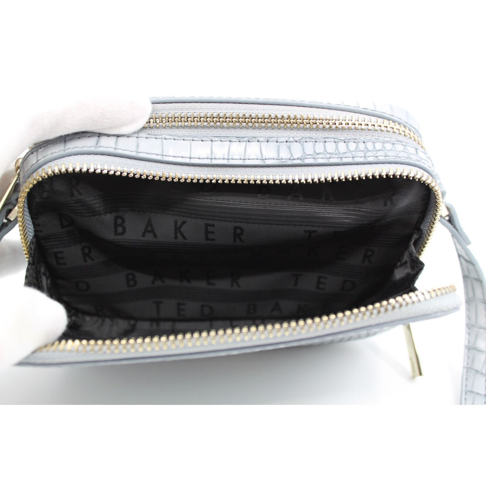 Ted Baker NWoT TED BAKER Stina Blue Croc Effect Camera Crossbody Bag Size ONE SIZE - 6 Thumbnail