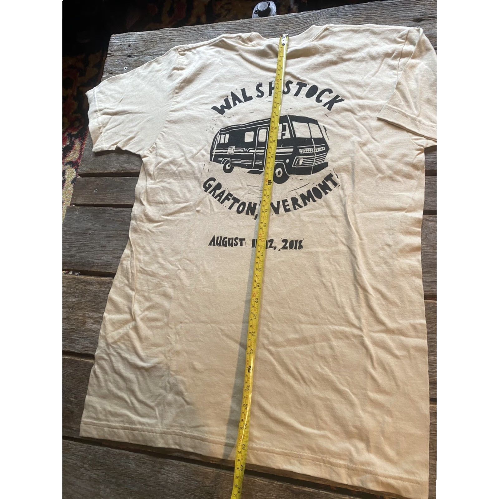 American Apparel Mens Medium Walshstock Grafton Vermont Festival Shirt Short Sleeve RV M Beige Cotton Crew Neck T-Shirt Mens Size US M / EU 48-50 / 2 - 3 Thumbnail