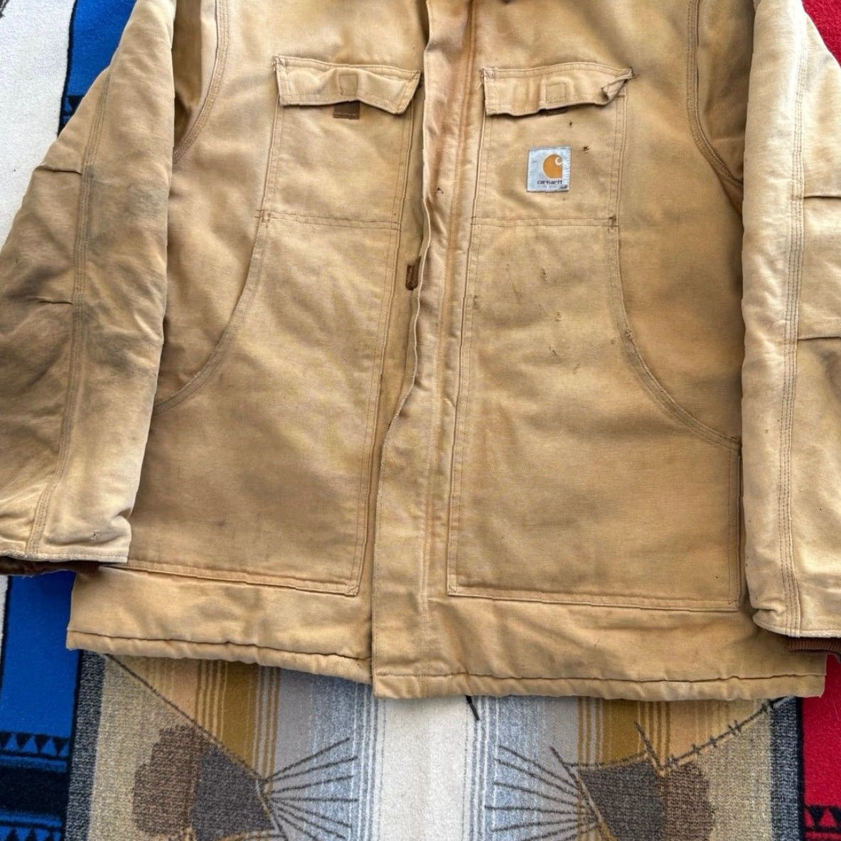 Carhartt VINTAGE Carhartt CQ186 Quilt Lined Chore Jacket Regular Size 50 Brown Distressed Workwear 90s Men Jacket Size US M / EU 48-50 / 2 - 7 Thumbnail