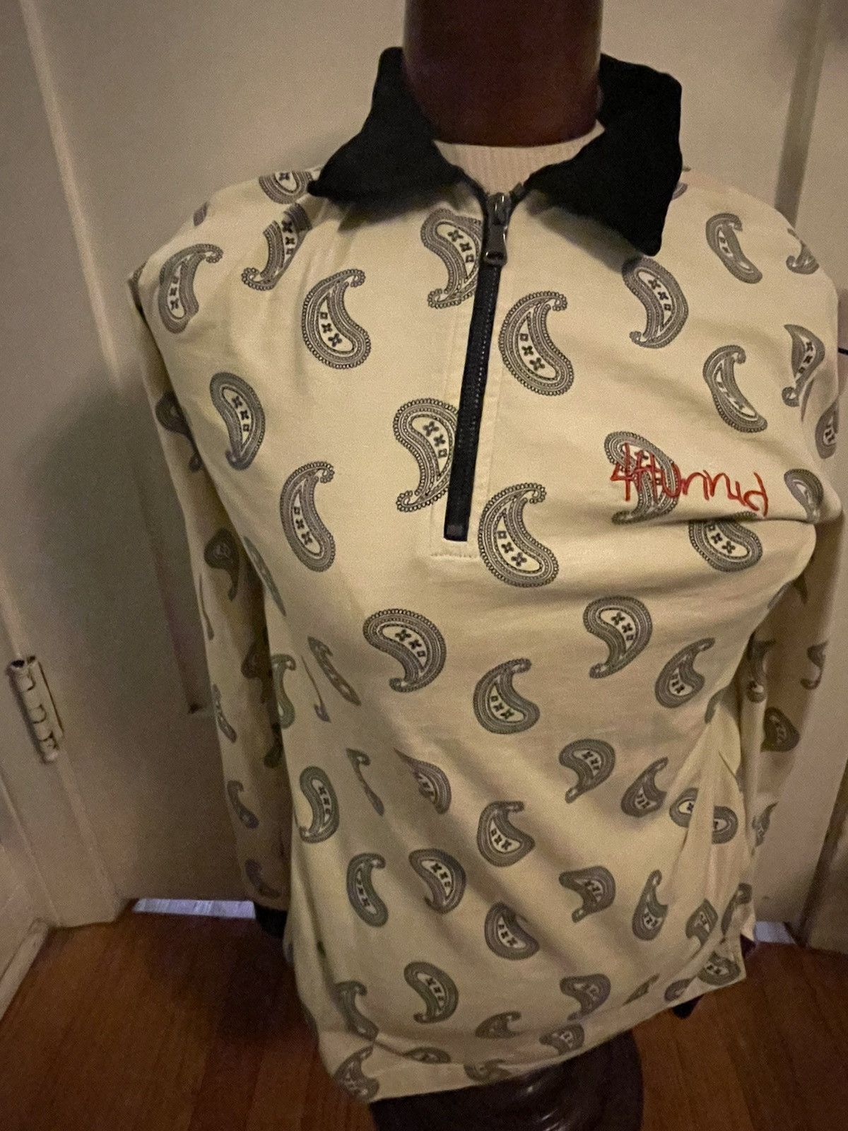 4HUNNID YG 4Hunnid Zip Up LS Polo Corduroy Collar Pattern Size Small Size US S / EU 44-46 / 1 - 1 Thumbnail