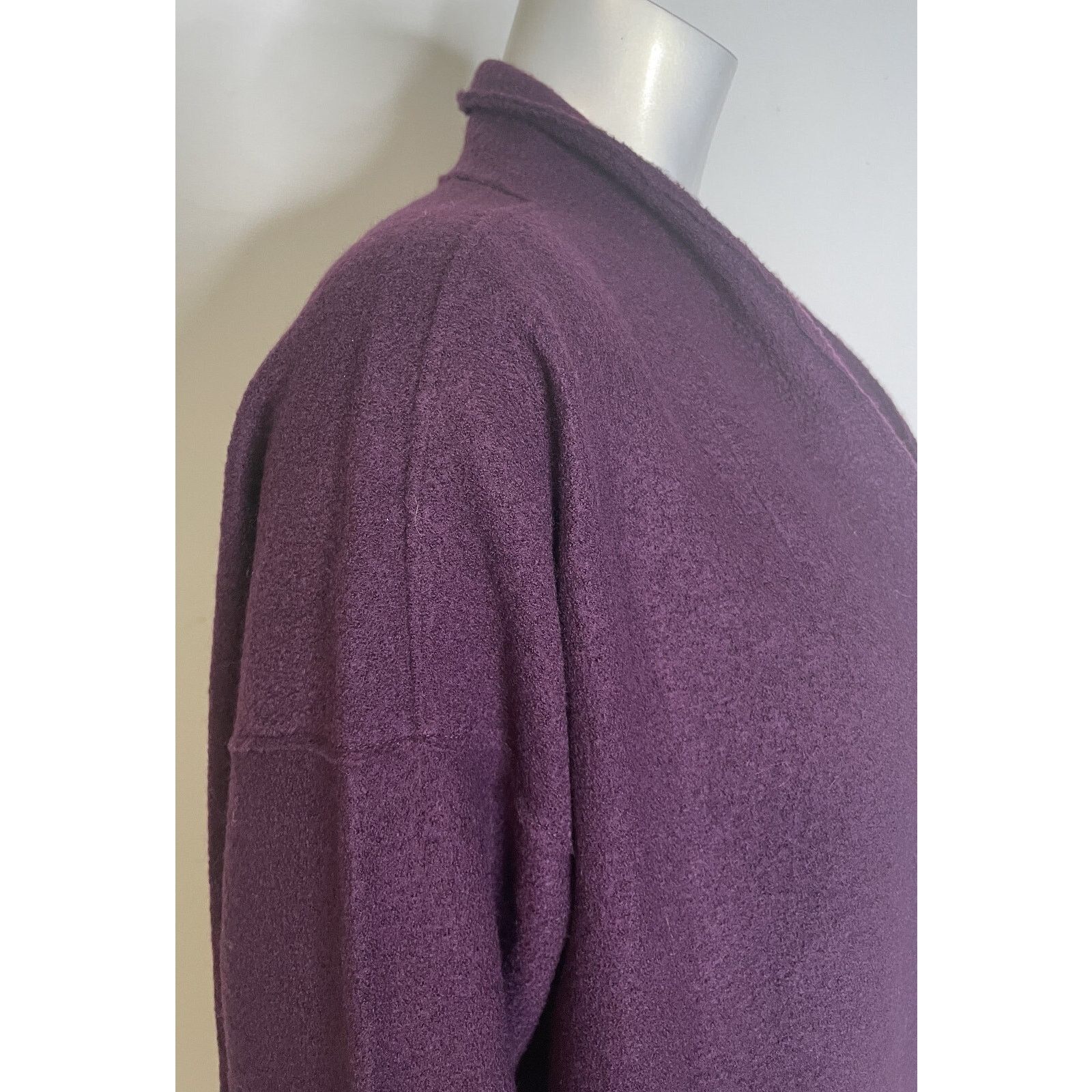 Eileen Fisher Eileen Fisher Plum Boiled Wool Kimono Jacket L NWT $348 Size L / US 10 / IT 46 - 8 Thumbnail