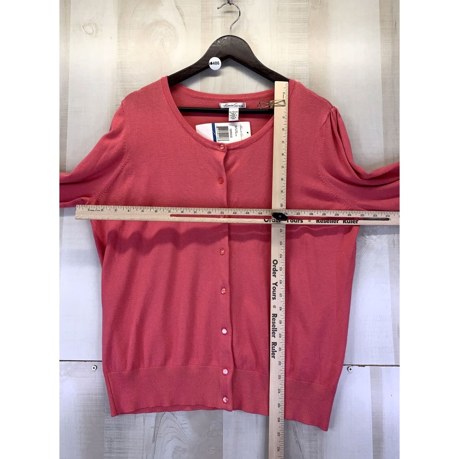 Kenneth Cole Kenneth Cole Cardigan Knit Womens XL Deep Coral Rose NWD-10486 Size XL / US 12-14 / IT 48-50 - 4 Thumbnail