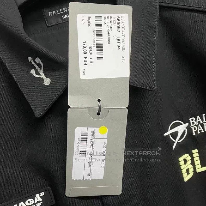 balenciaga's latest black art print embroidered logo short