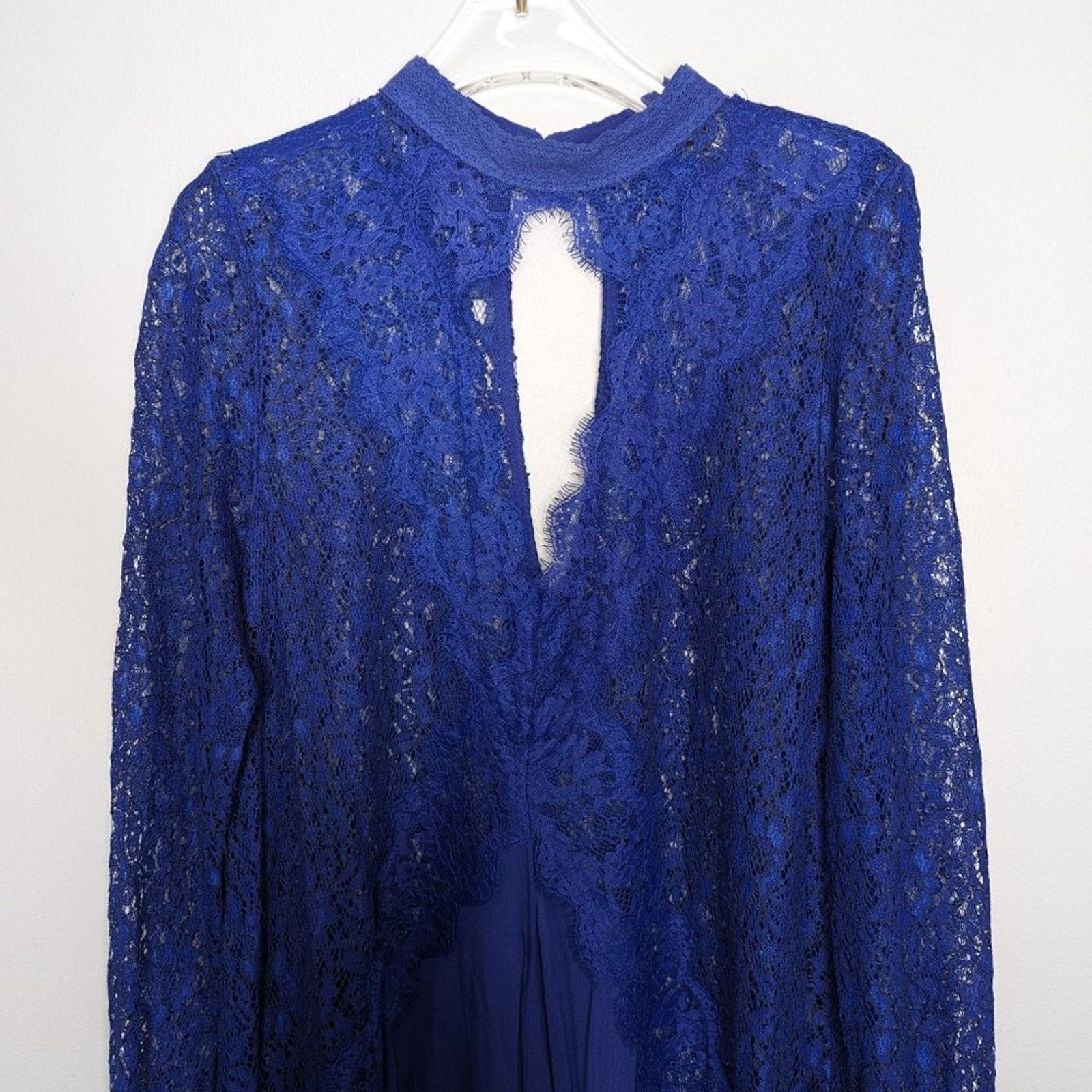 Free People Free People Blue Tell Tale Tunic Dress Long Sleeve Lace S Size S / US 4 / IT 40 - 4 Thumbnail