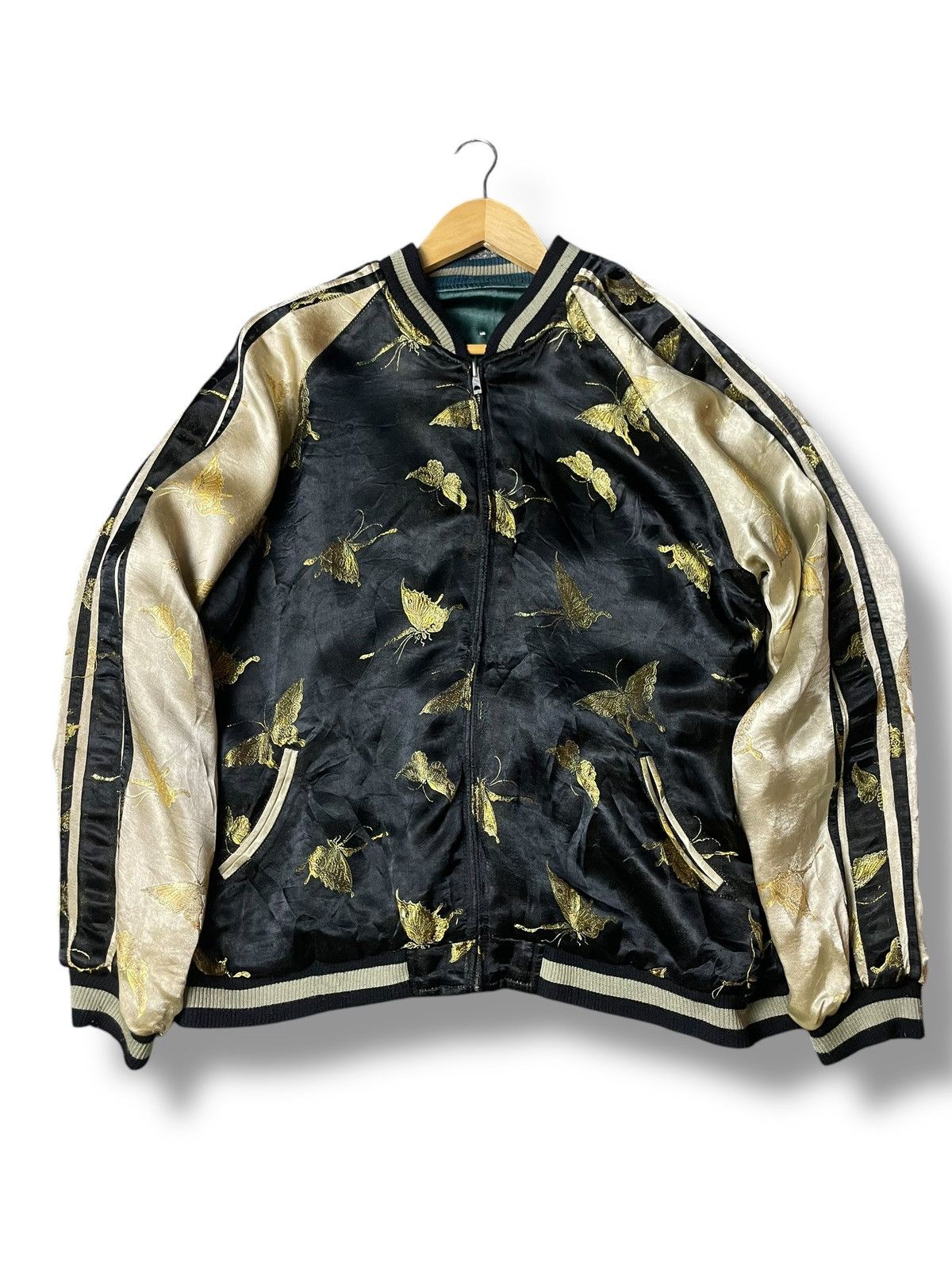 Vintage Japanese Classic Script Goldfish Embroidered Sukajan (105) Size US XL / EU 56 / 4 - 19 Thumbnail