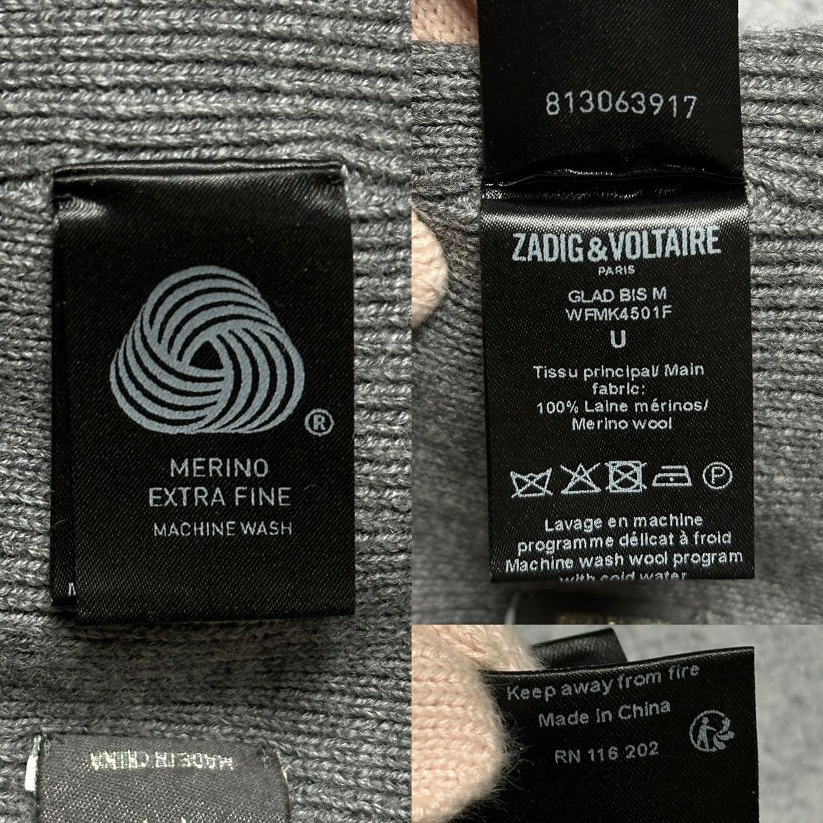 Zadig & Voltaire Zadig & Voltaire Glad Bis Merino Maybe Beanie Hat Size ONE SIZE - 9 Thumbnail