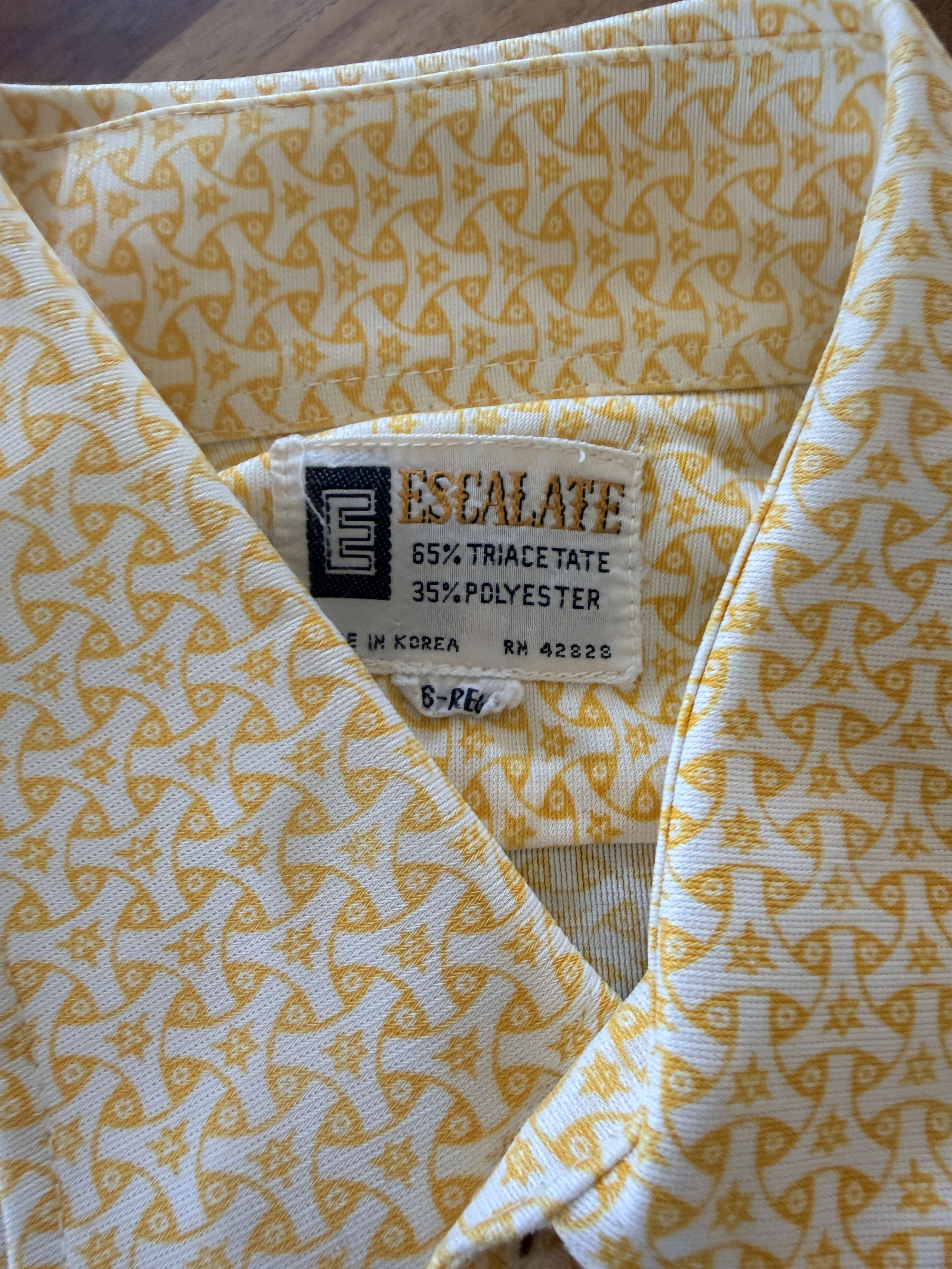 Other Vintage 1970s Escalate Geometric Print Short Sleeve Shirt Size US S / EU 44-46 / 1 - 4 Thumbnail