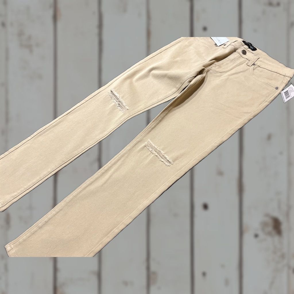 Denime Platform 100 Women Jeans Slim Stretch Denim Khaki 32x32 Pants Size 24" / US 00 / IT 34 - 1 Thumbnail