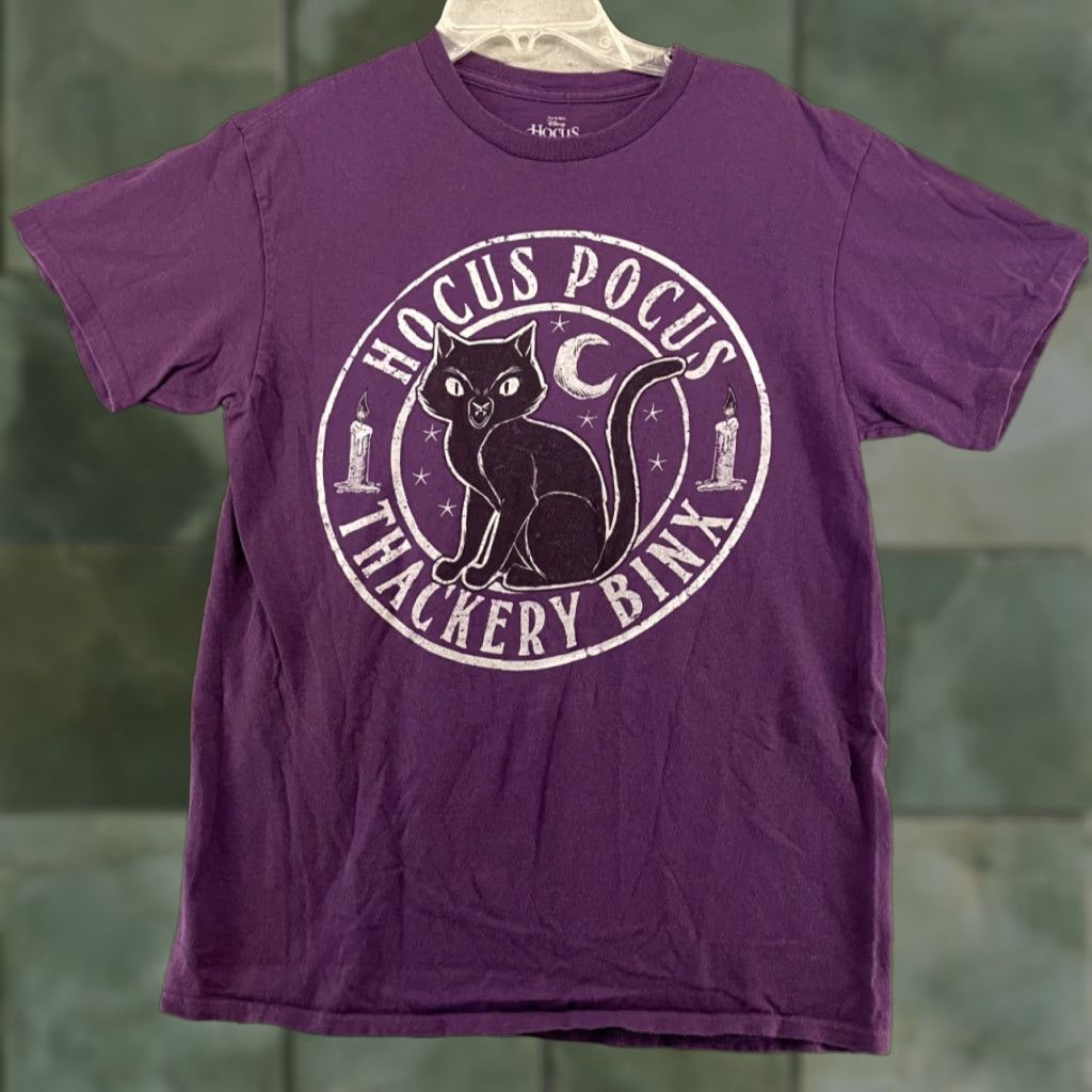 Disney Disney Hocus Pocus T-Shirt Womens Purple Short Sleeve 90s Halloween Movie Thackery Binx Size M / US 6-8 / IT 42-44 - 1 Thumbnail