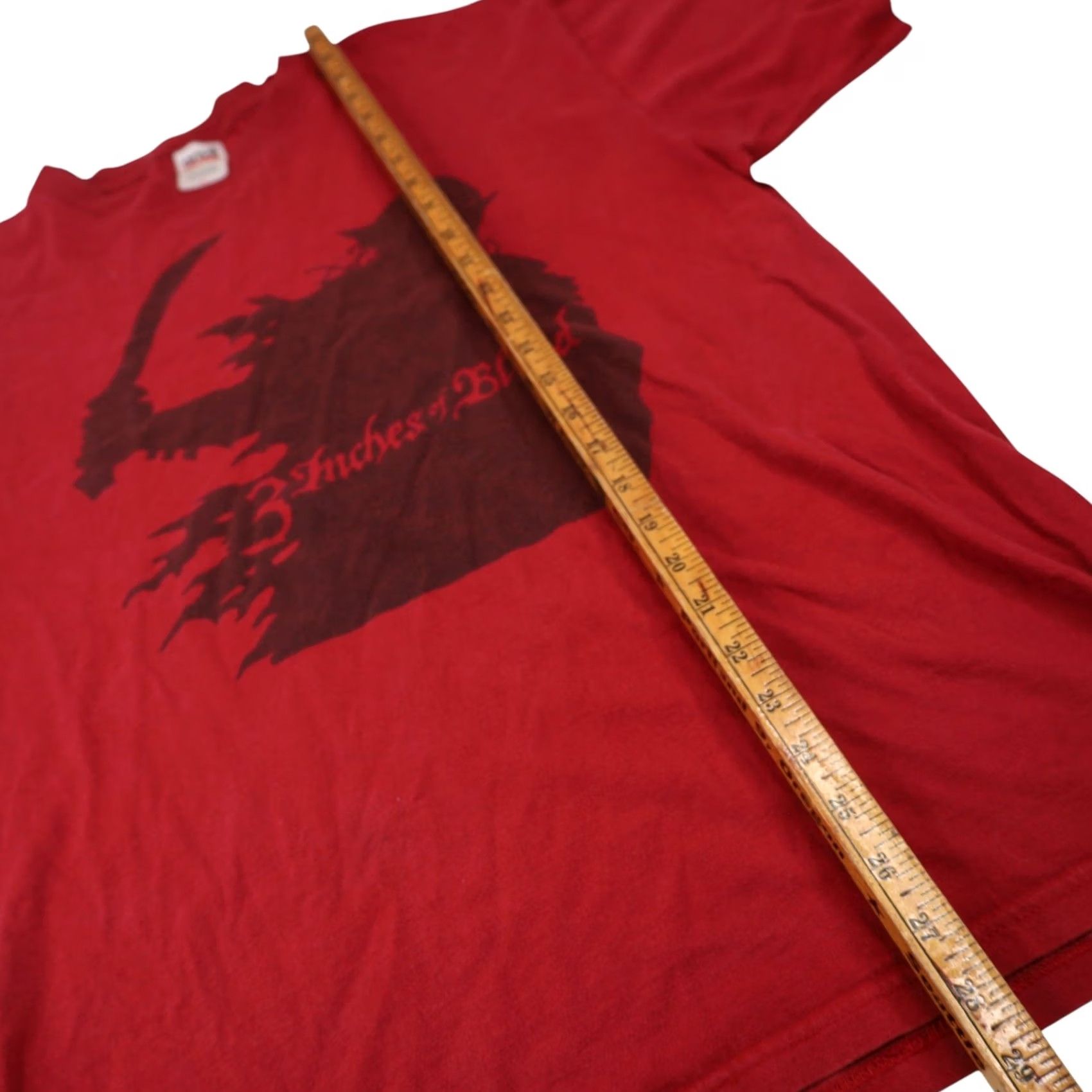 Vintage VINTAGE 3 Inches of Blood Graphic Band Tee Mens Large Red Shirt Mens L Graphic Band Tee Red 90s Concert Merch Mens Size US L / EU 52-54 / 3 - 7 Thumbnail