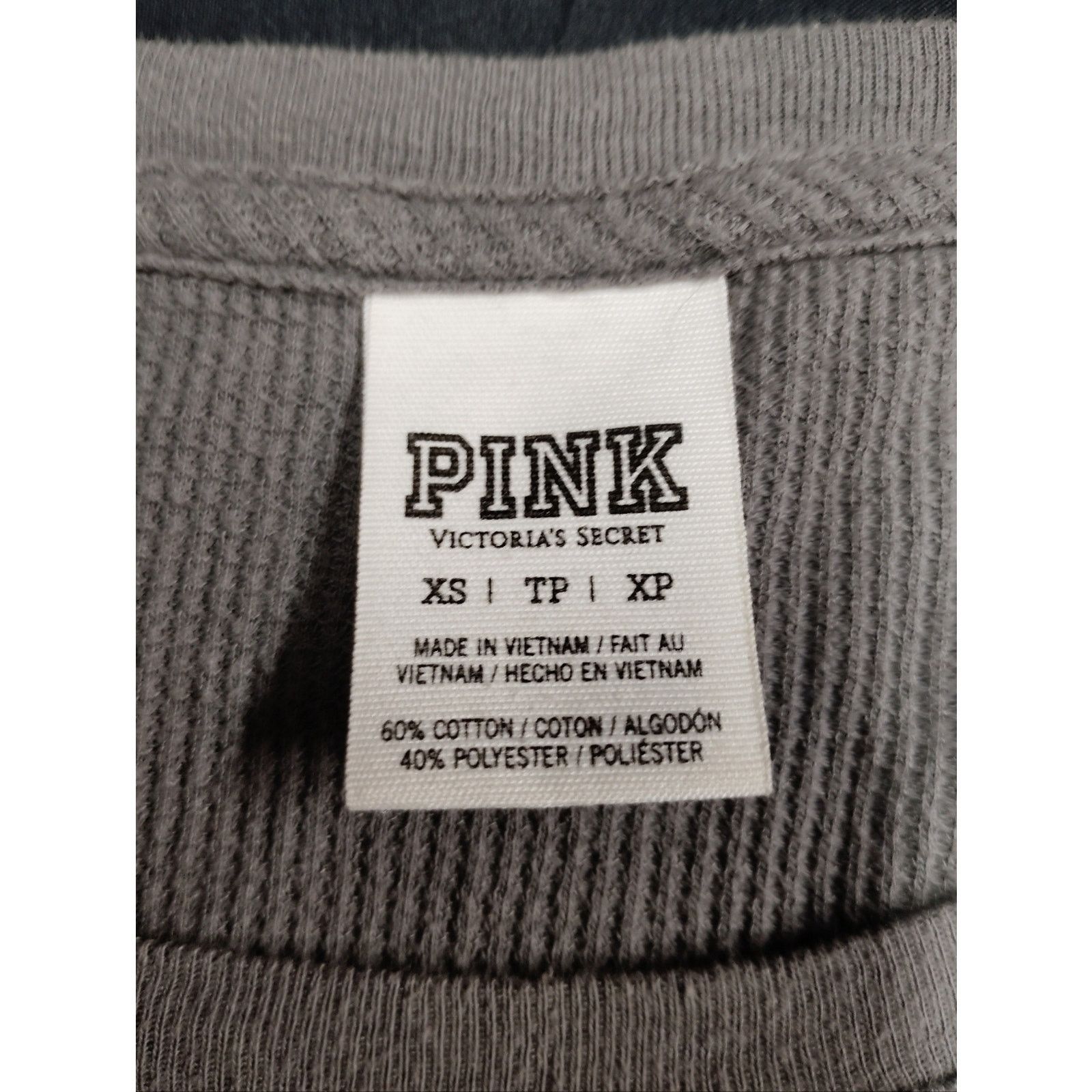 Victoria's Secret VS Pink Long Sleeve Ribbed Scoop Neck Top - Gray Size XS / US 0-2 / IT 36-38 - 3 Thumbnail