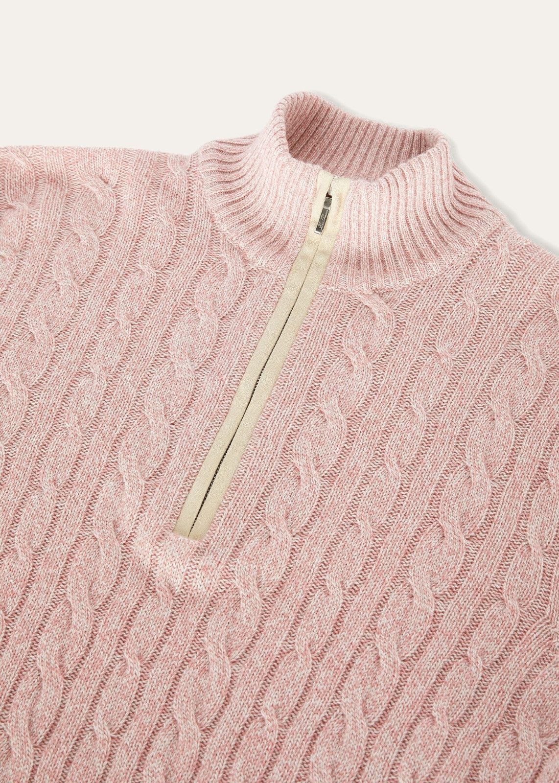 Loro Piana o1srvl11e1224 Baby Cashmere Half Zip Sweater in Light Pink Size US L / EU 52-54 / 3 - 4 Thumbnail