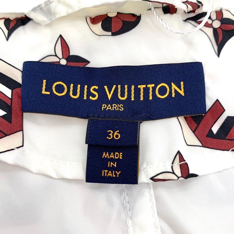 Louis Vuitton Louis Vuitton White logo full print hooded drawstring jack Size XS / US 0-2 / IT 36-38 - 5 Thumbnail