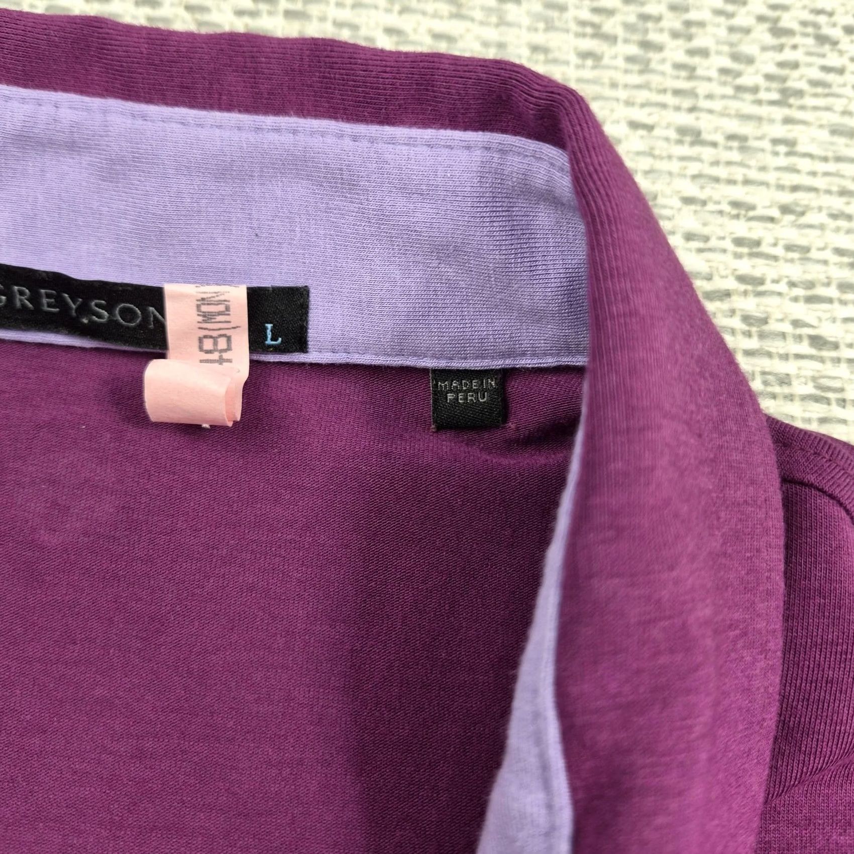 Vintage Greyson Polo Golf Shirt Mens Large Purple Pima Cotton Stretch Knit Long Sleeve Size US L / EU 52-54 / 3 - 6 Thumbnail