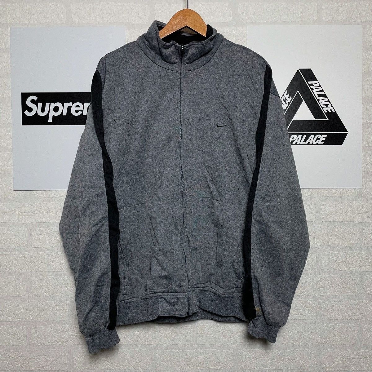 Nike × Vintage Nike Vintage Sweatshirt Zip Big Swoosh 90s Size US M / EU 48-50 / 2 - 2 Thumbnail