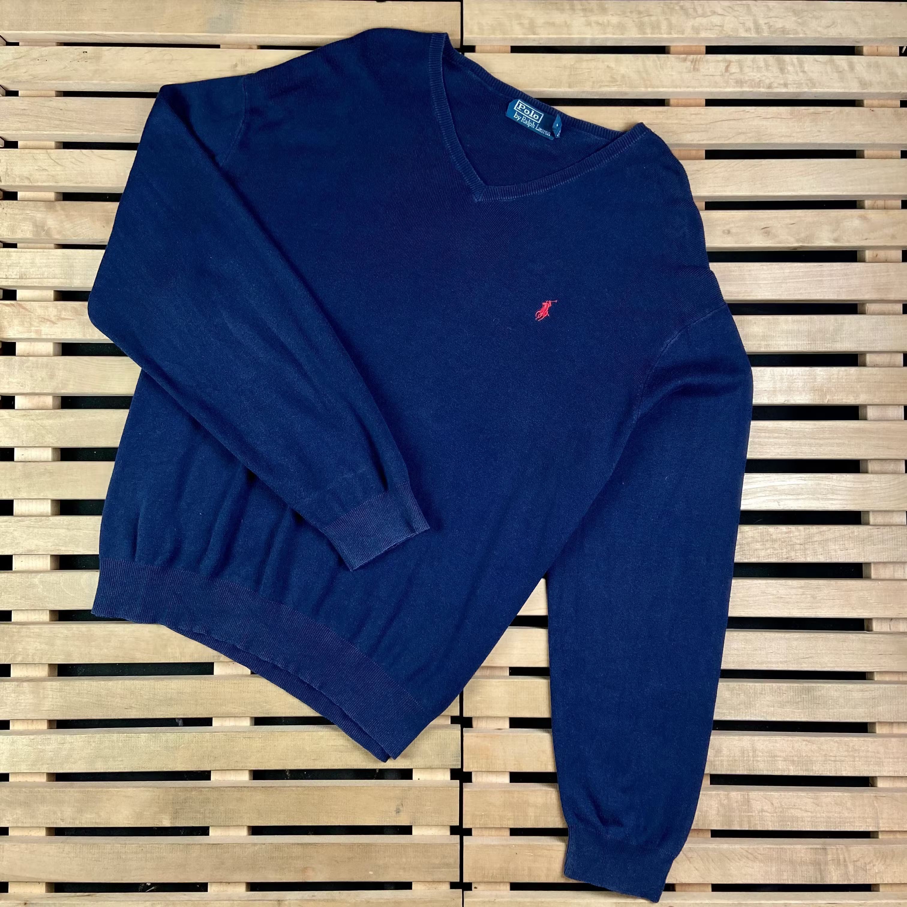 Polo Ralph Lauren × Ralph Lauren × Vintage Mens Jumper Polo Ralph Lauren Vintage Size XXL V Neck Size US XXL / EU 58 / 5 - 1 Thumbnail
