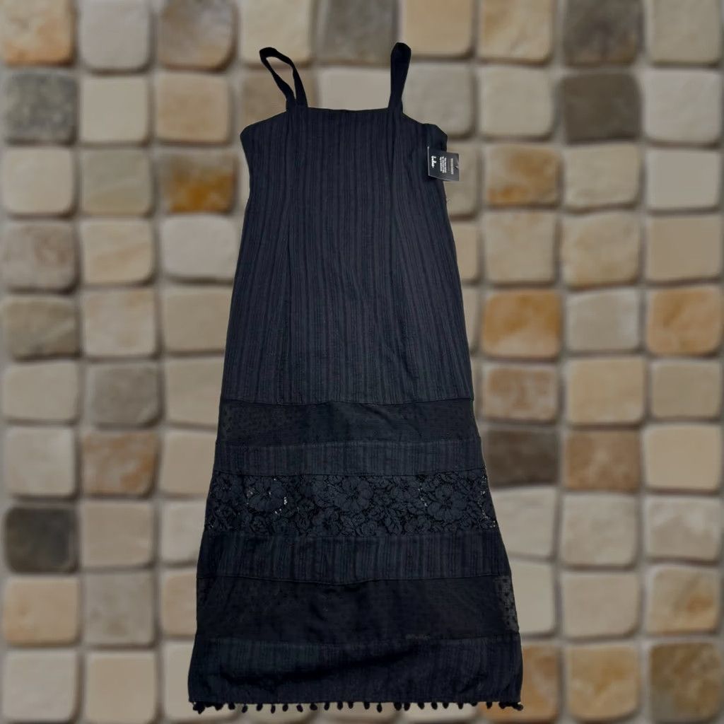 Lulus Lulus Dress Womens L Black Cotton Knit Midi Size L / US 10 / IT 46 - 1 Thumbnail