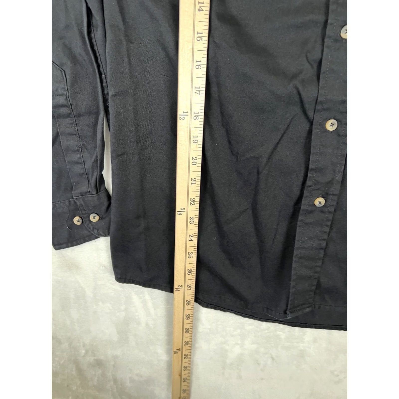 Wrangler Wrangler Shirt Mens Large Black Solid Long Sleeve Button Front Casual Workwear Size US L / EU 52-54 / 3 - 3 Thumbnail