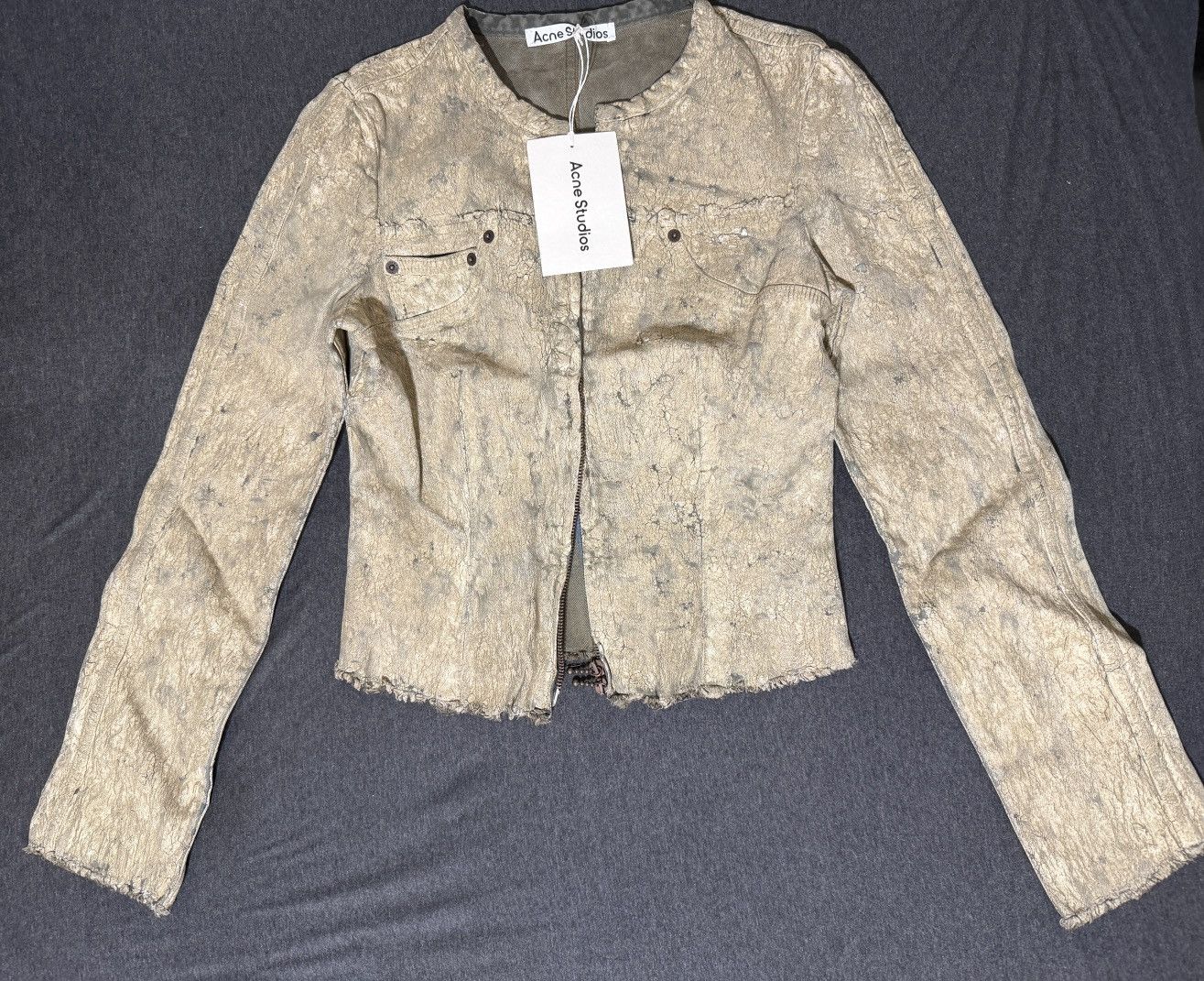 Acne Studios Acne Studios Denim Jacket Distressed Size XS / US 0-2 / IT 36-38 - 1 Thumbnail