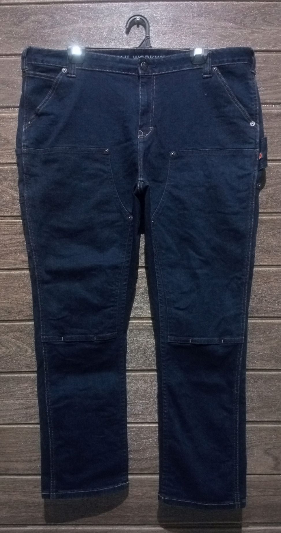 Japanese Brand Vtg Dovetail Workwear Stretch Thermal Double Knee Denim Size US 40 / EU 56 - 7 Thumbnail